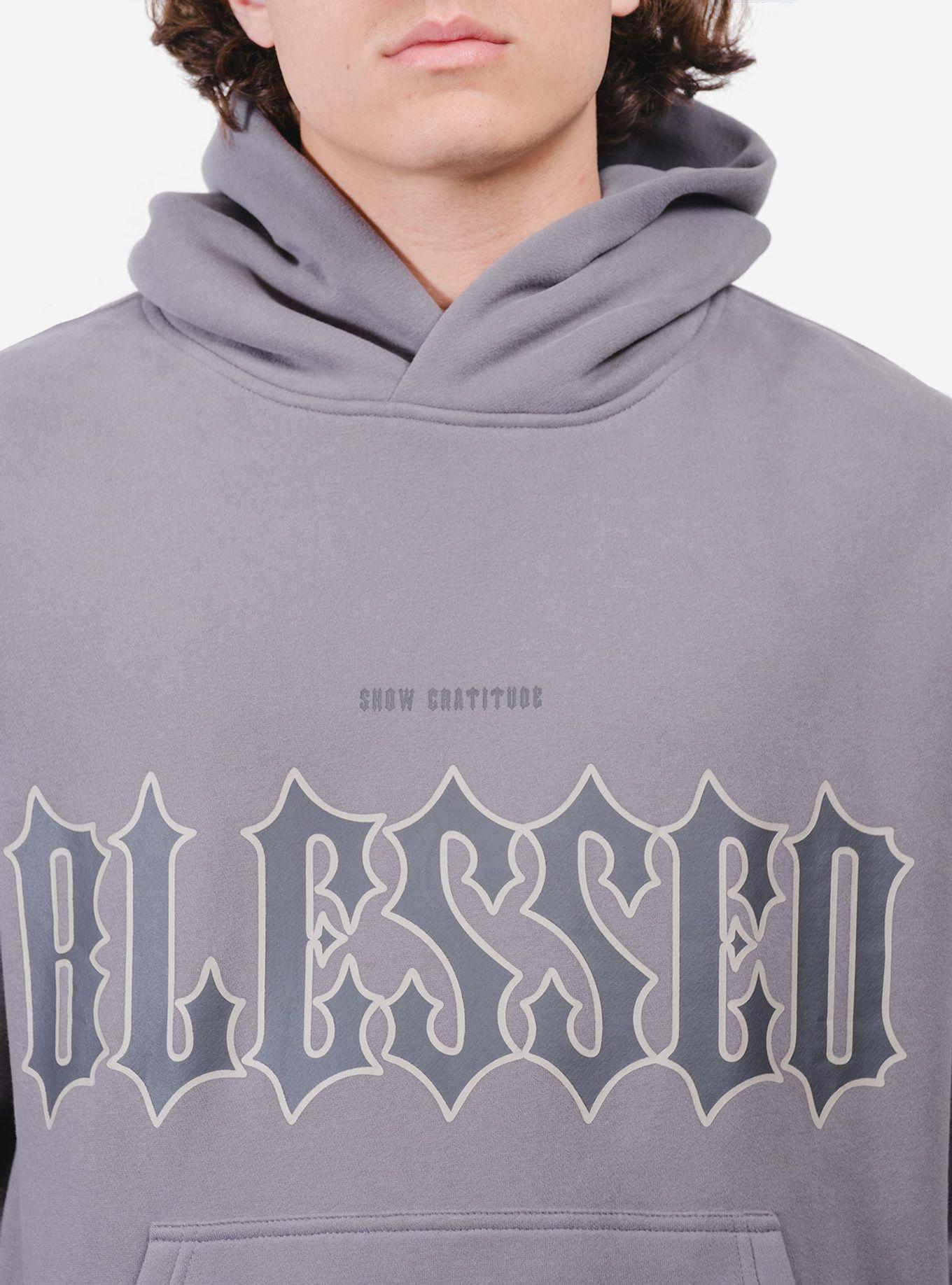 Heavy Weight Blessed Hoodie Grey, STEELY GREY, alternate