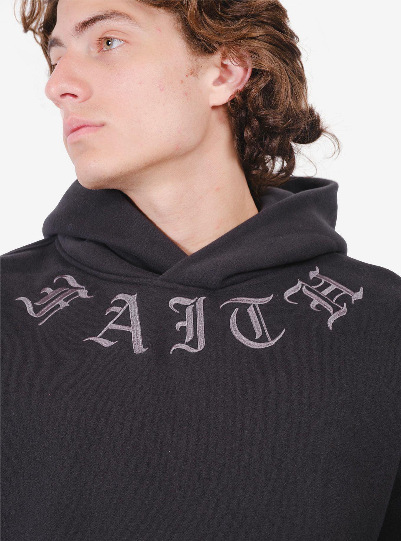 Heavy Weight Faith Fleece Hoodie, BLACK, alternate