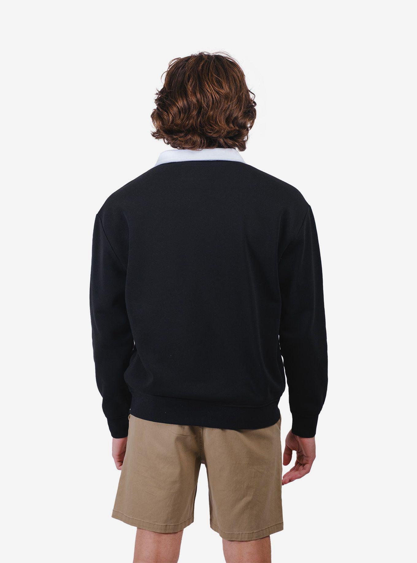 NY Coffee Club Rugby Fleece Sweater, BLACK, alternate