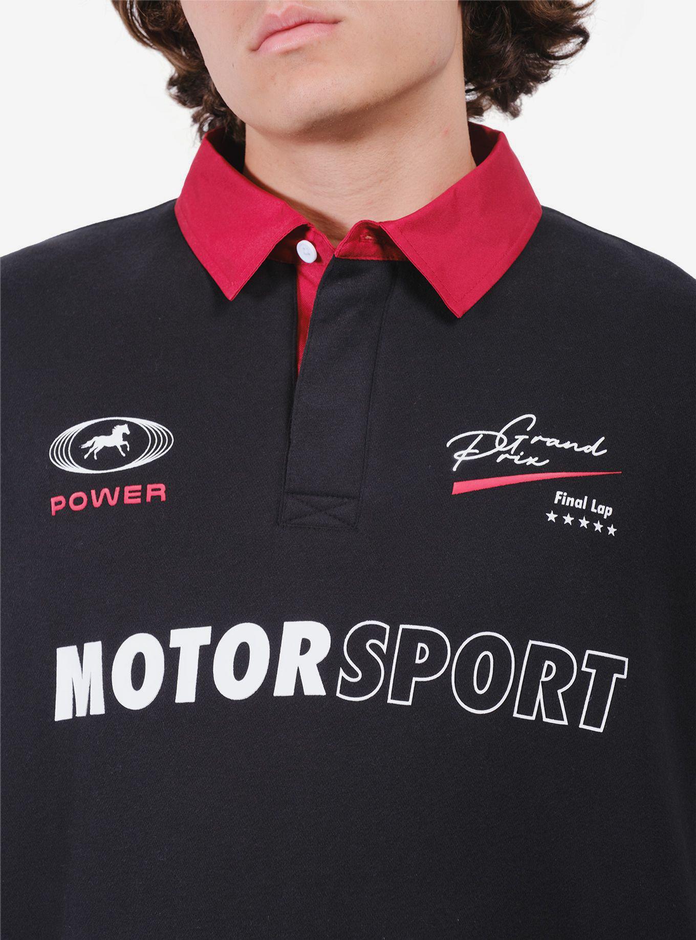 Motorsport 82 Rugby Fleece Sweater Black, BLACK, alternate