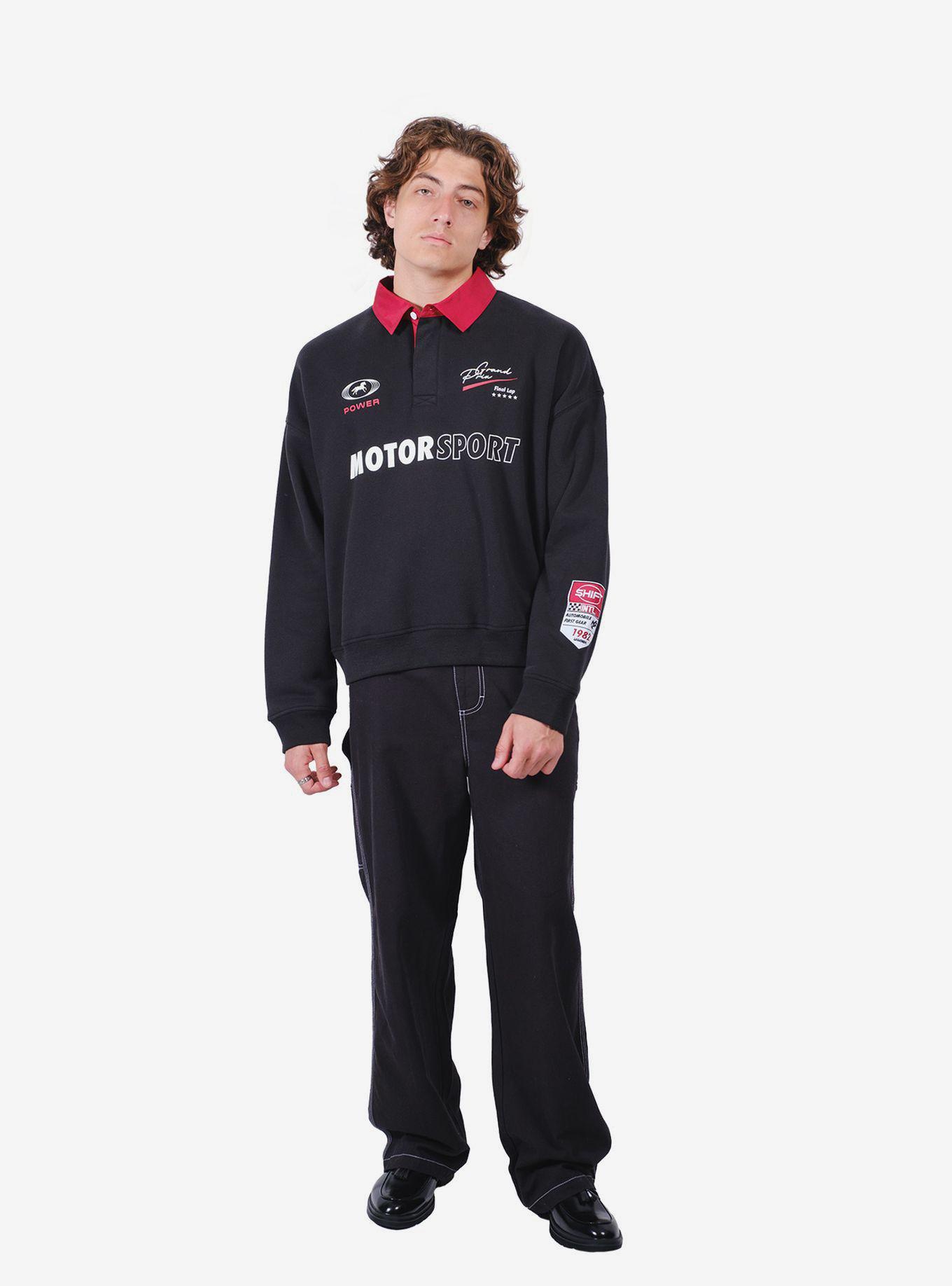 Motorsport 82 Rugby Fleece Sweater Black, BLACK, alternate