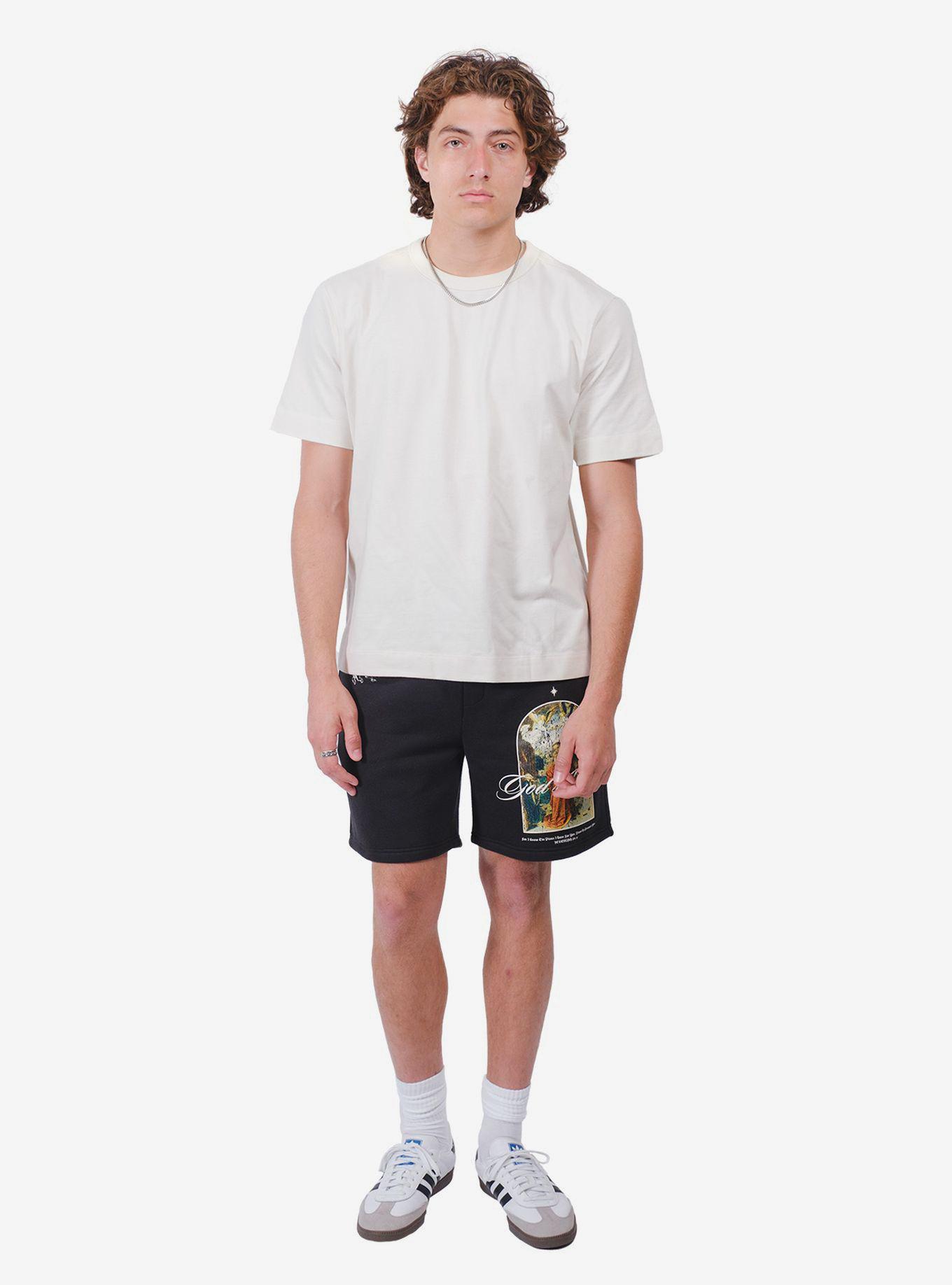 Heavy Weight Gods Plan Fleece Short, BLACK, alternate