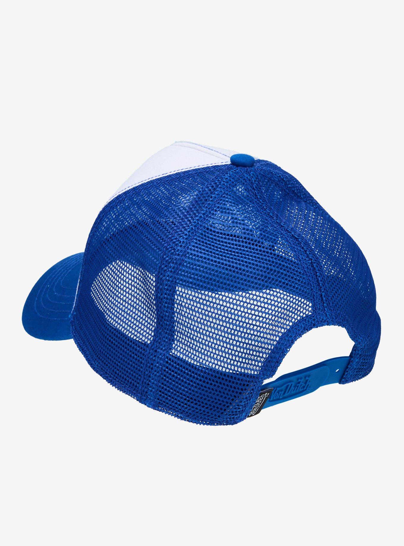 Von Dutch Blue & White Logo Trucker Hat, , alternate