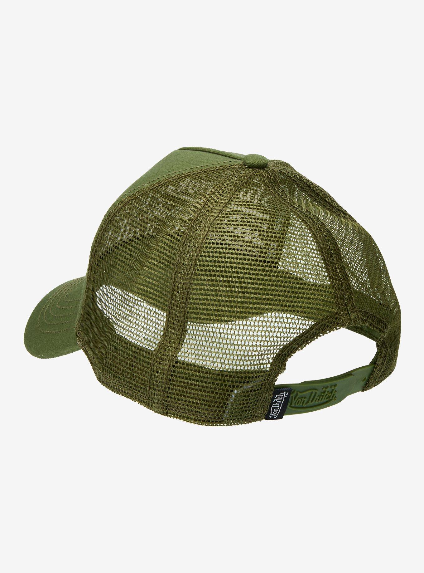 Von Dutch Army Green Logo Trucker Hat, , alternate
