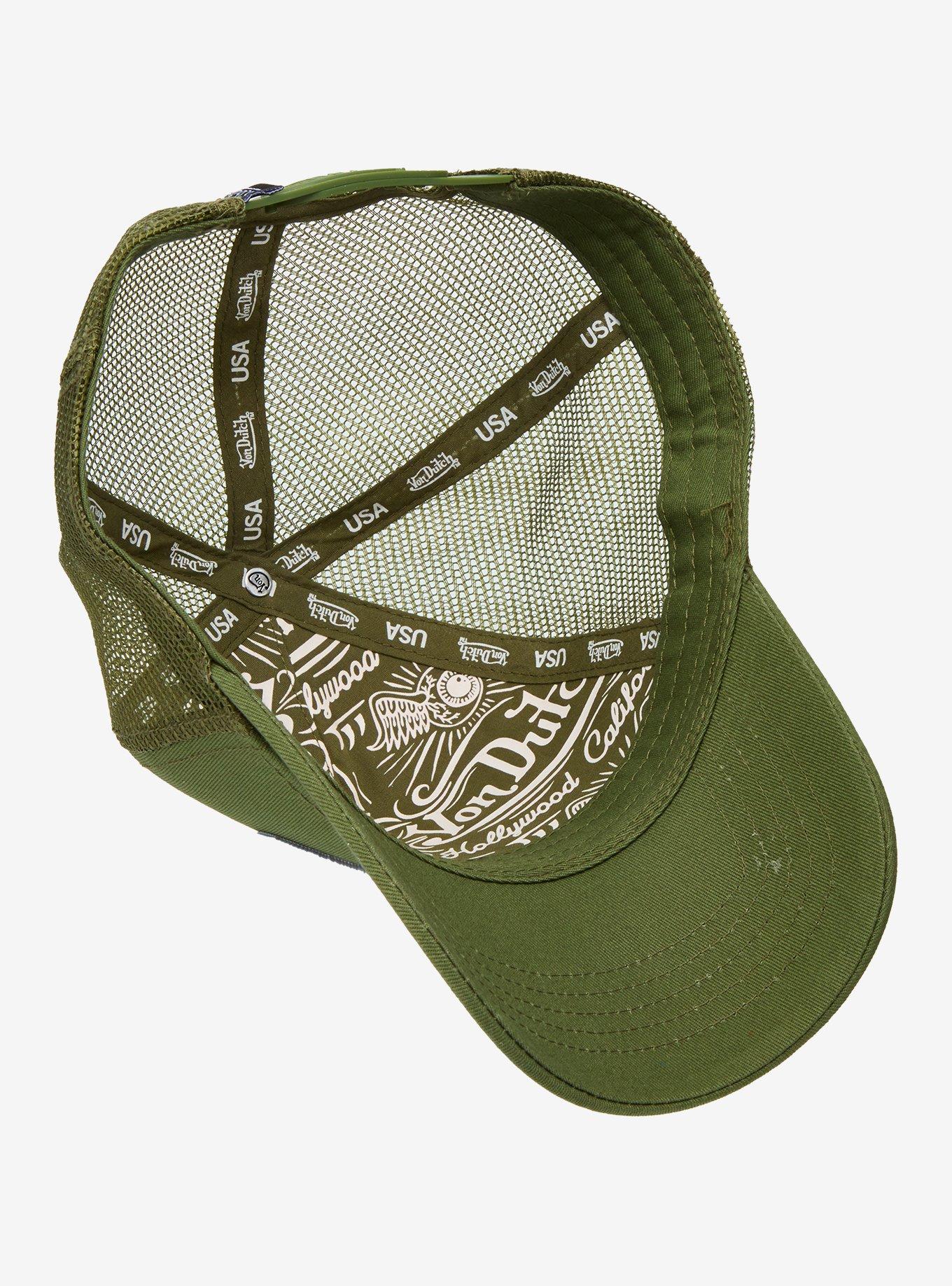 Von Dutch Army Green Logo Trucker Hat, , alternate