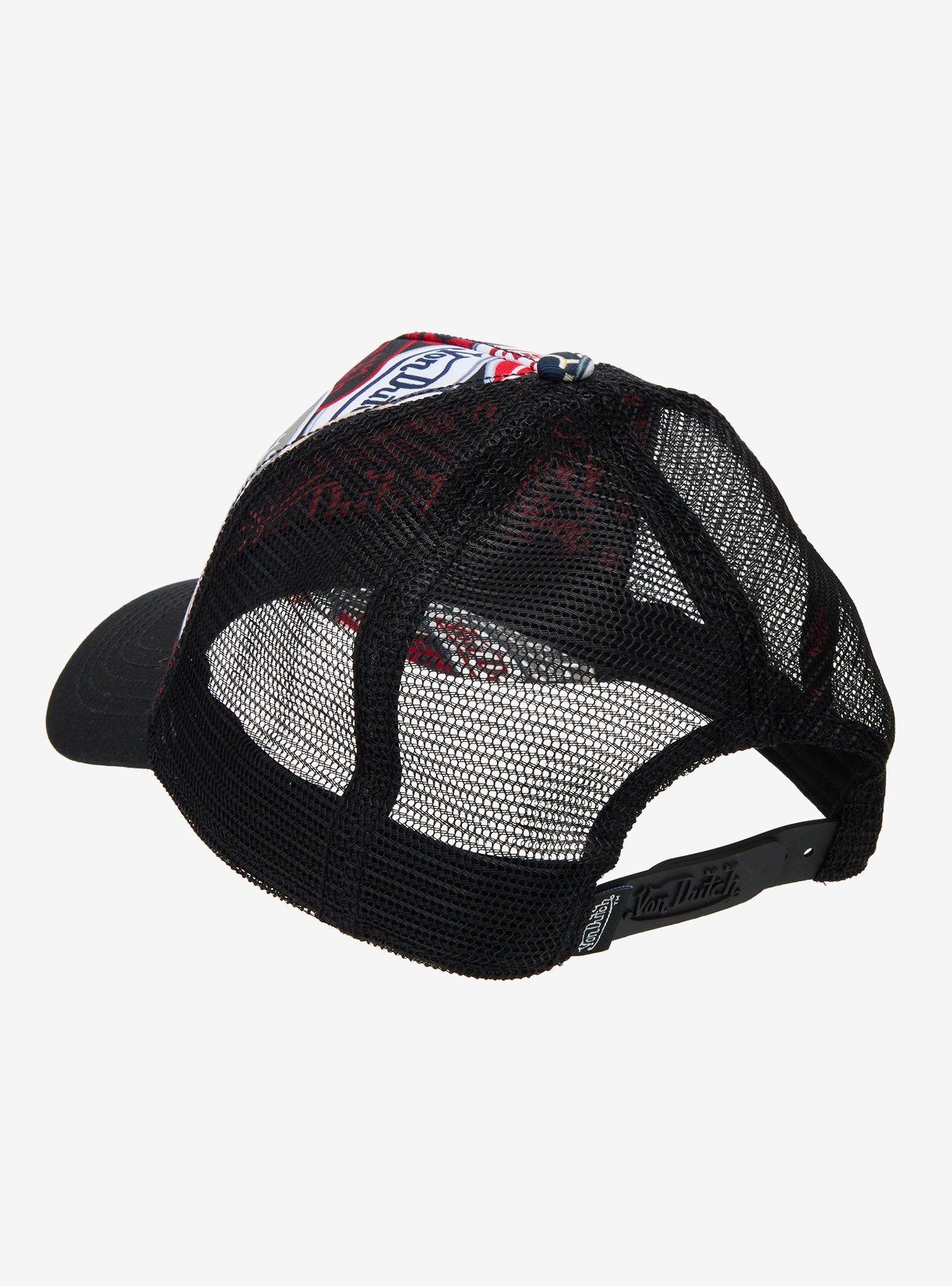 Von Dutch Repeated Logo Trucker Hat, , alternate