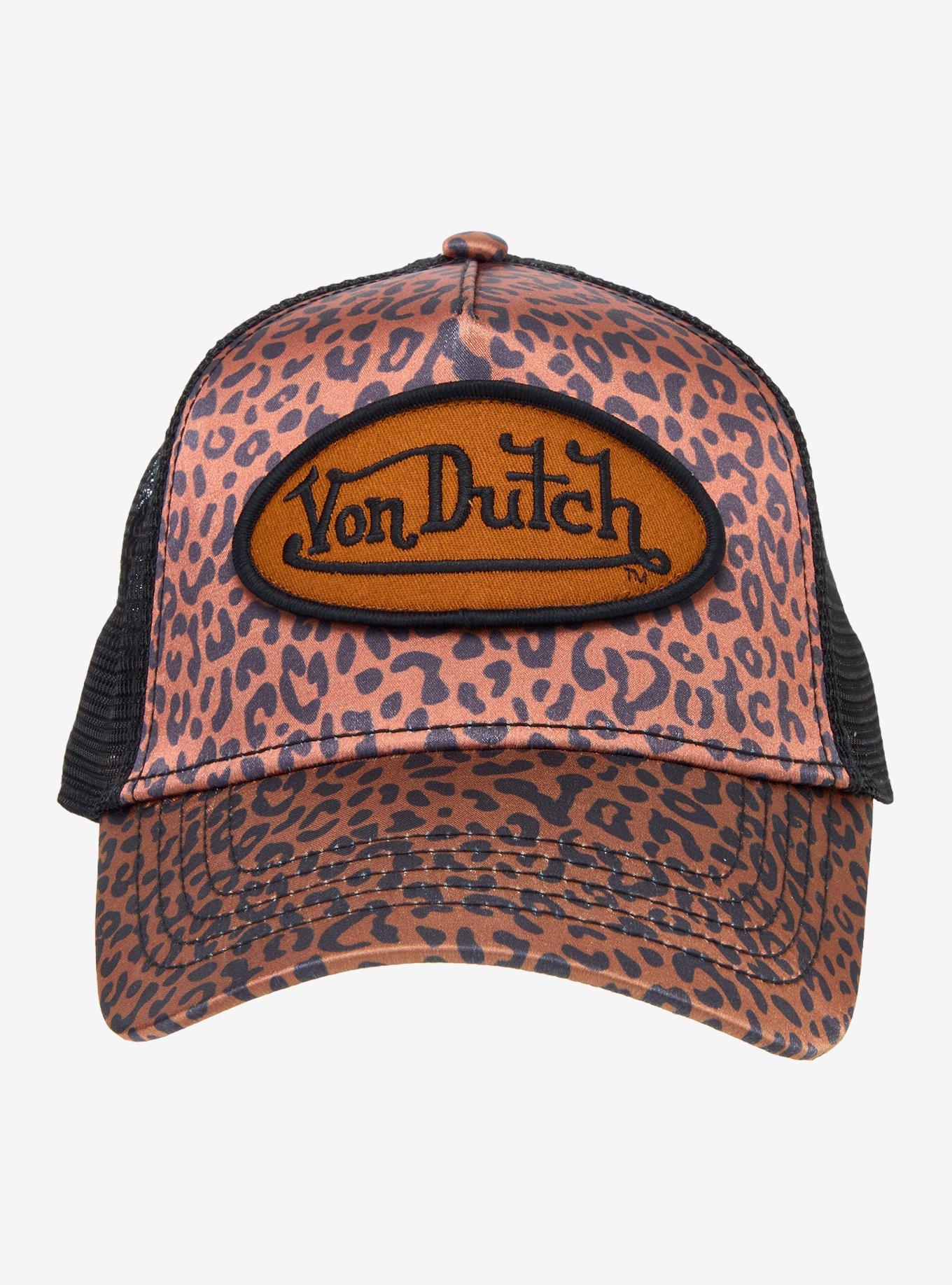 Von Dutch Leopard Print Logo Trucker Hat, , alternate