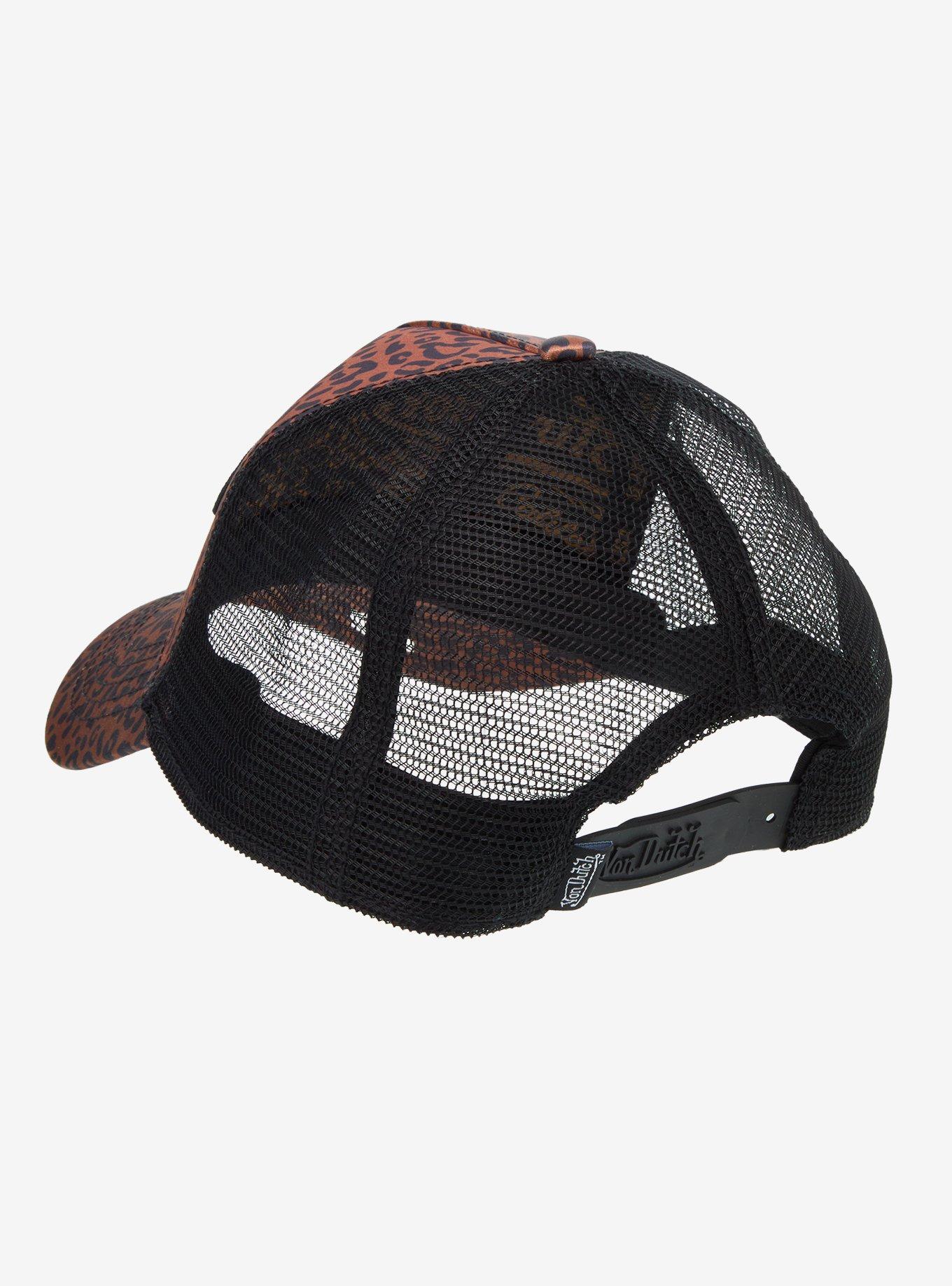 Von Dutch Leopard Print Logo Trucker Hat, , alternate