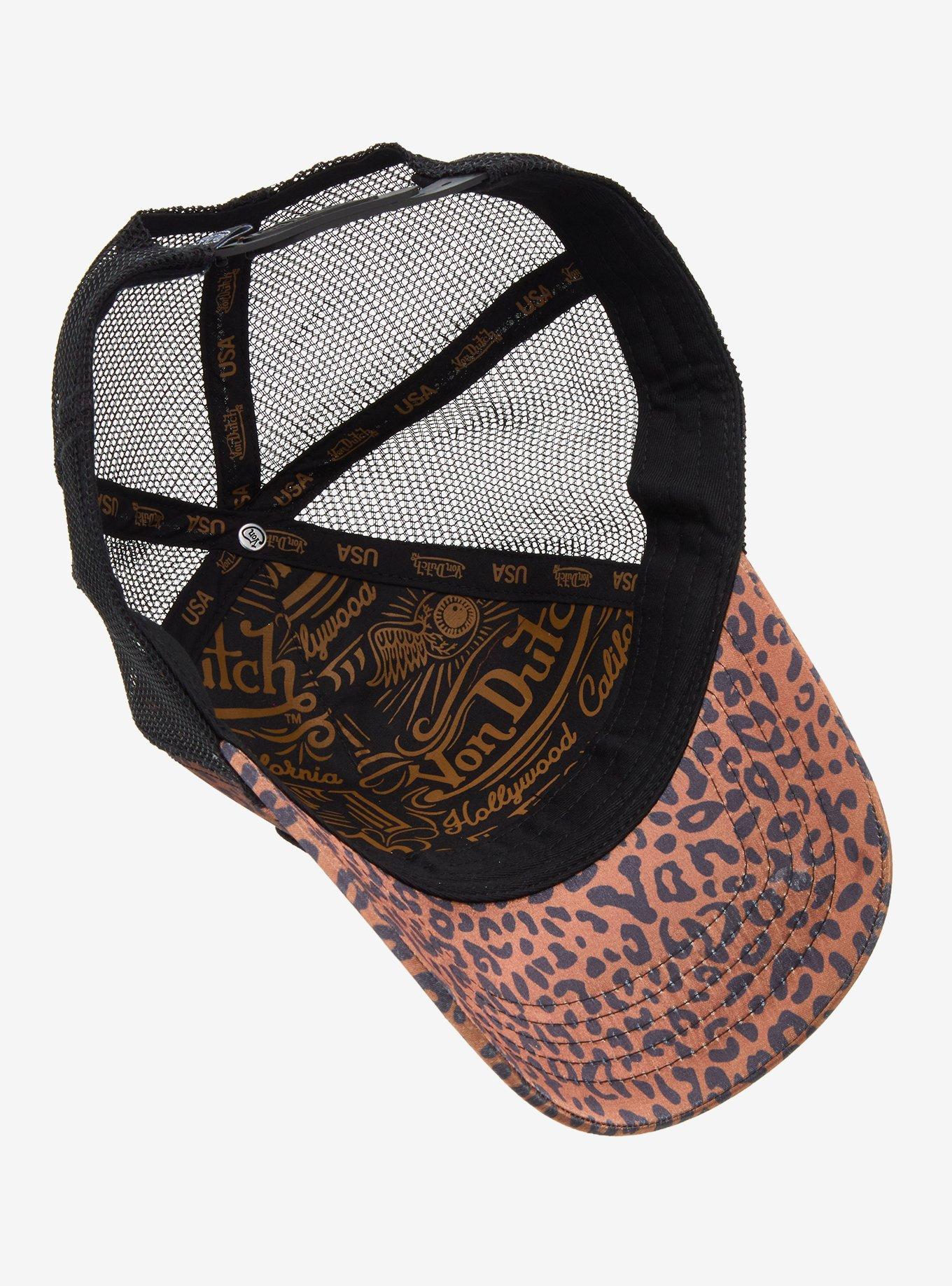 Von Dutch Leopard Print Logo Trucker Hat, , alternate