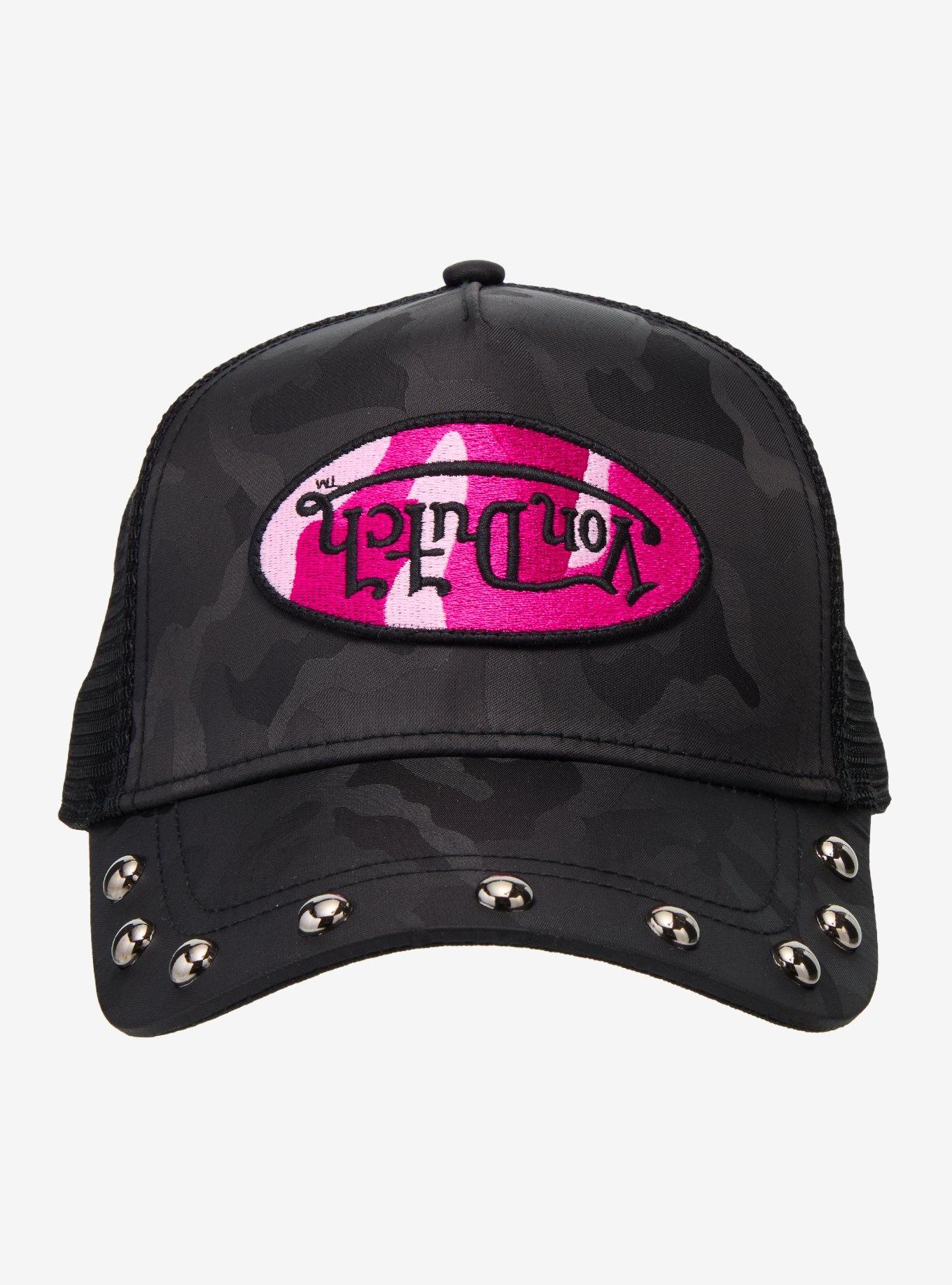 Von Dutch Upside Down Logo & Stud Trucker Hat, , alternate