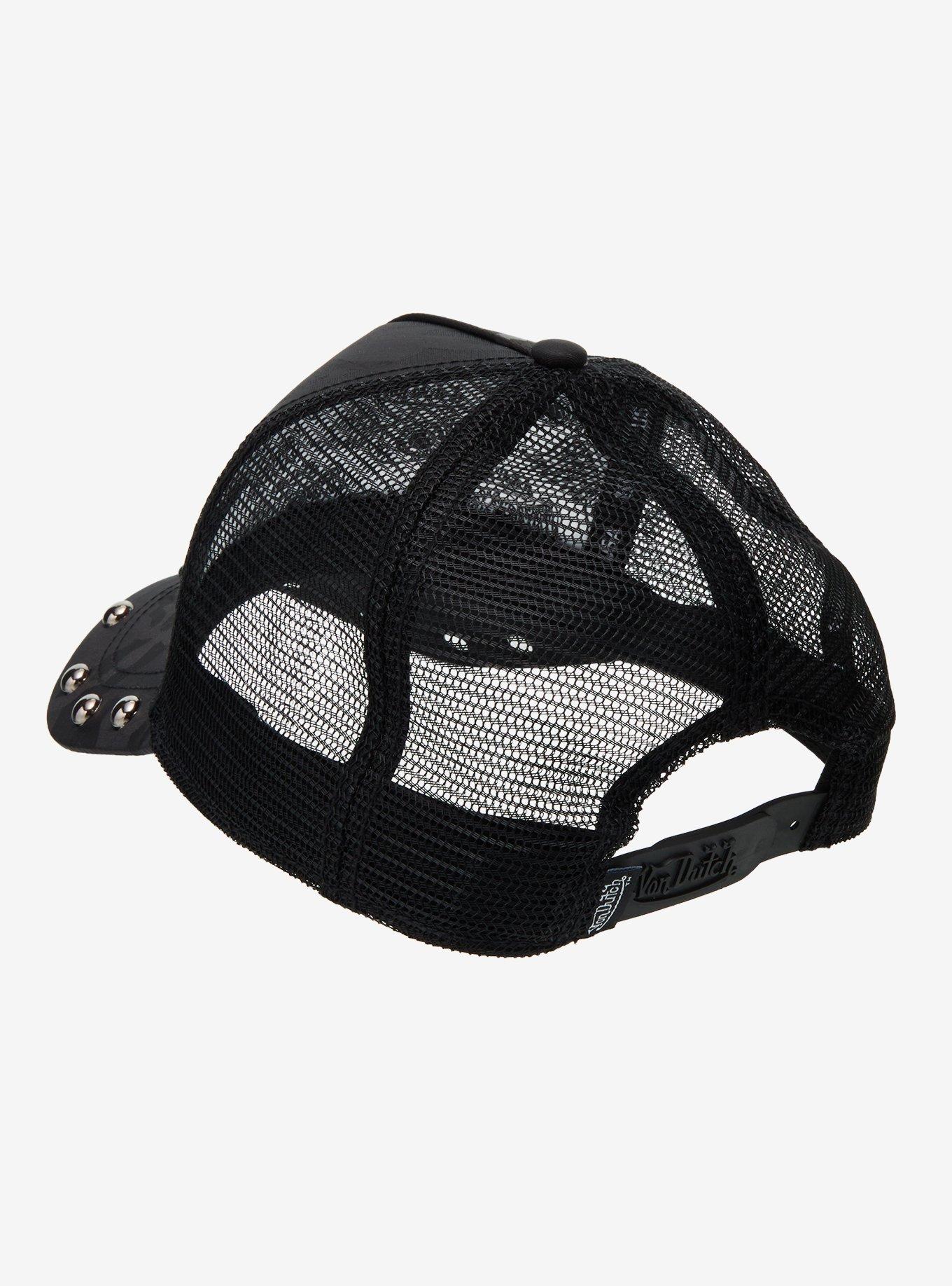 Von Dutch Upside Down Logo & Stud Trucker Hat, , alternate