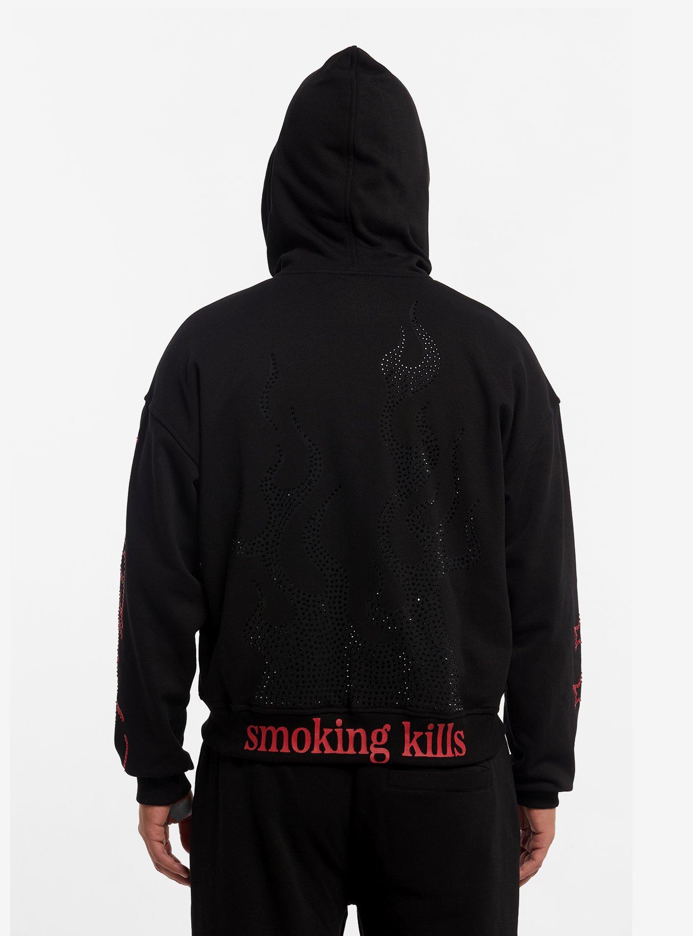 Ed Hardy X mgk Flames Rhinestone Hoodie, , hi-res