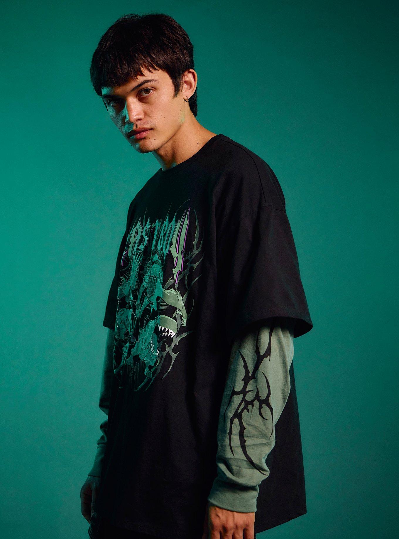 DC Comics Teen Titans Beast Boy Twofer Long-Sleeve T-Shirt, GREEN, alternate - view 4