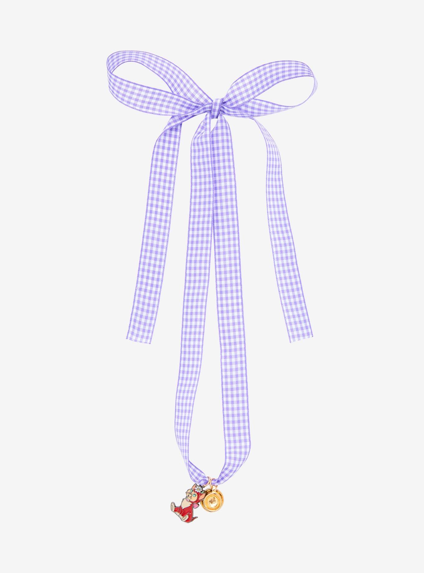 Disney Alice in Wonderland Dinah Gingham Ribbon Necklace - BoxLunch Exclusive, , hi-res