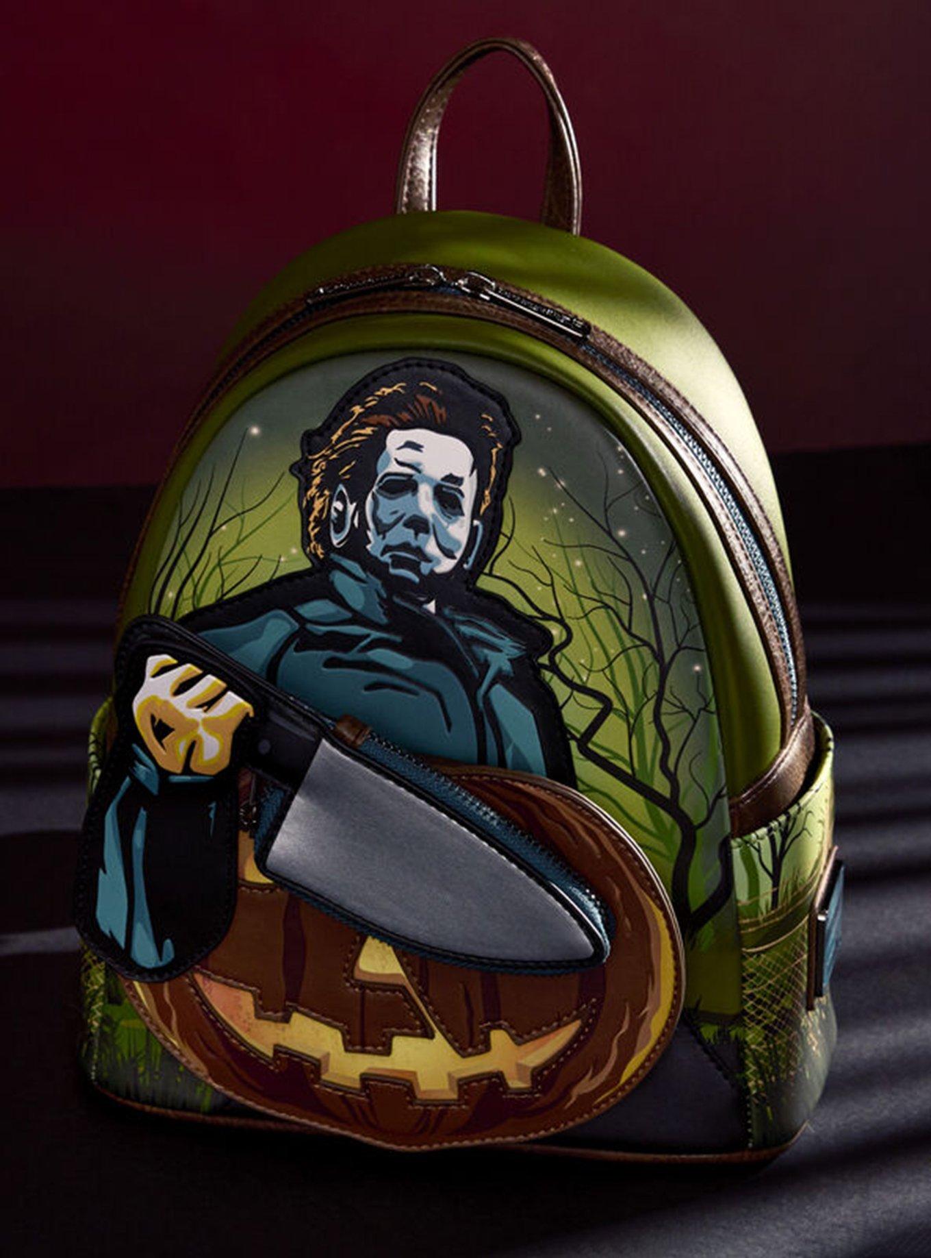 Loungefly Halloween Michael Myers Pumpkin Glow-in-the-Dark Mini Backpack with Coin Purse, , alternate - view 3