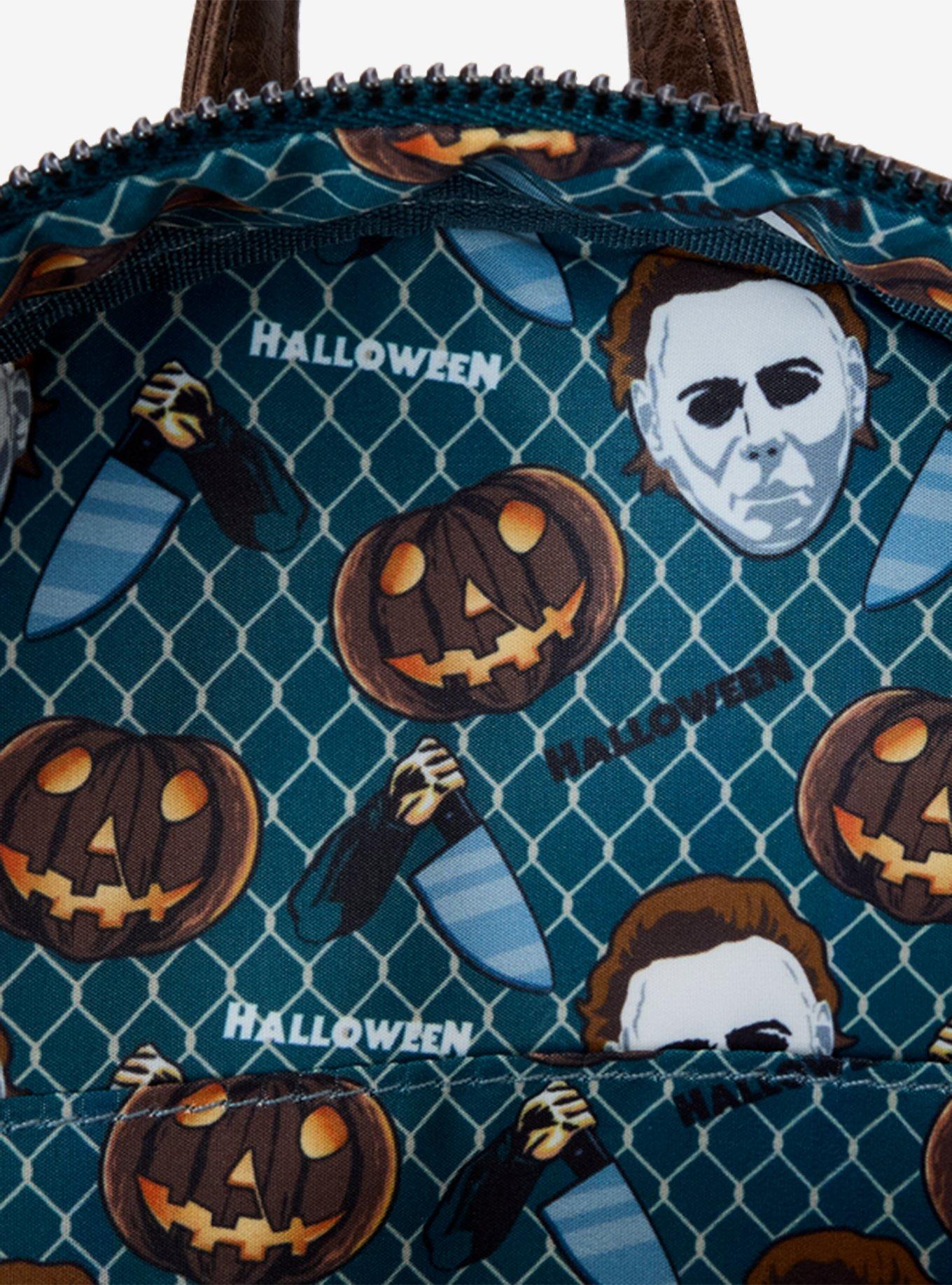 Loungefly Halloween Michael Myers Pumpkin Glow-in-the-Dark Mini Backpack with Coin Purse, , alternate - view 6