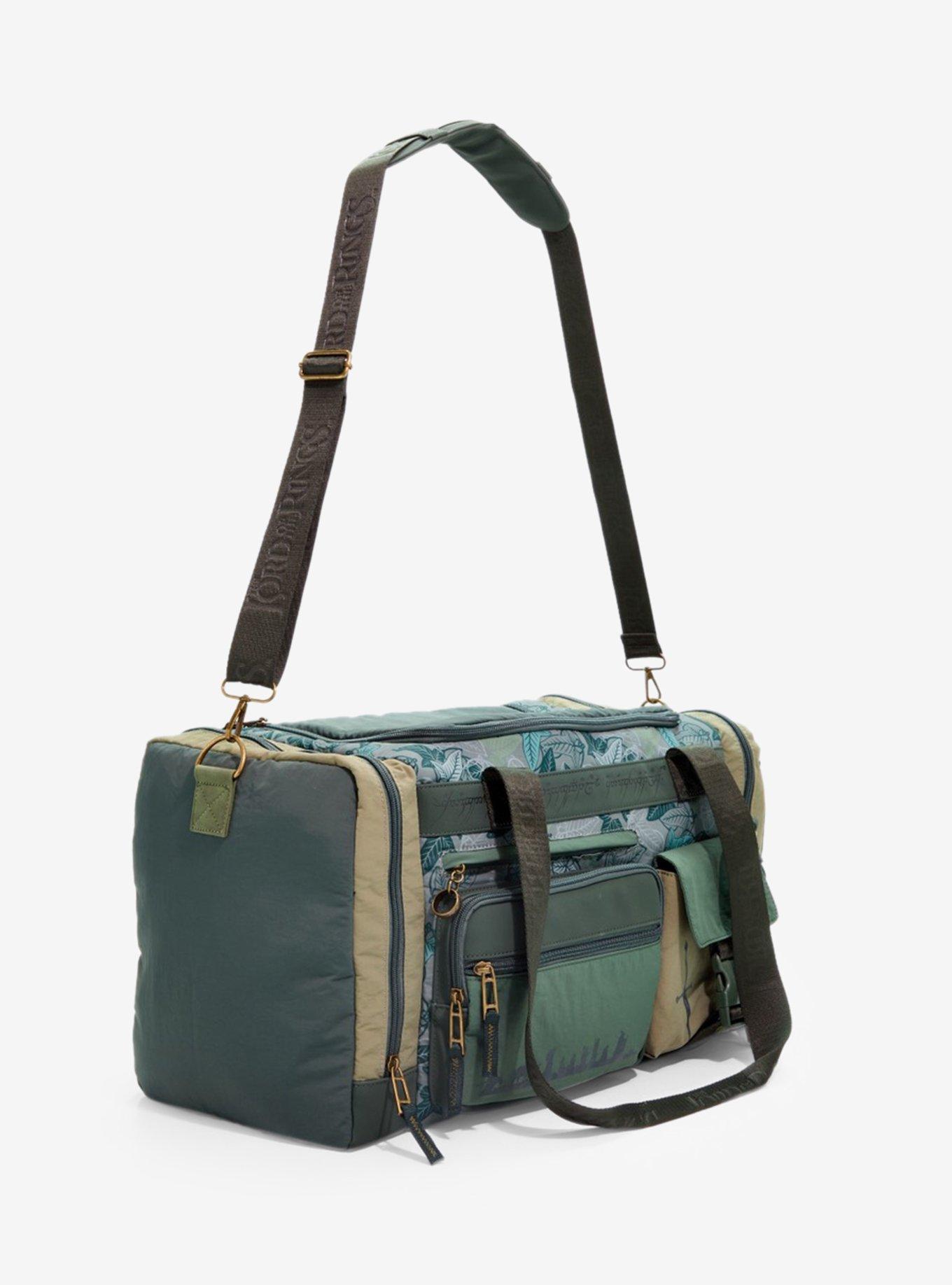 The Lord of The Rings Leaf of L&oacute;rien Camo Print Duffle Bag - BoxLunch Exclusive, , hi-res
