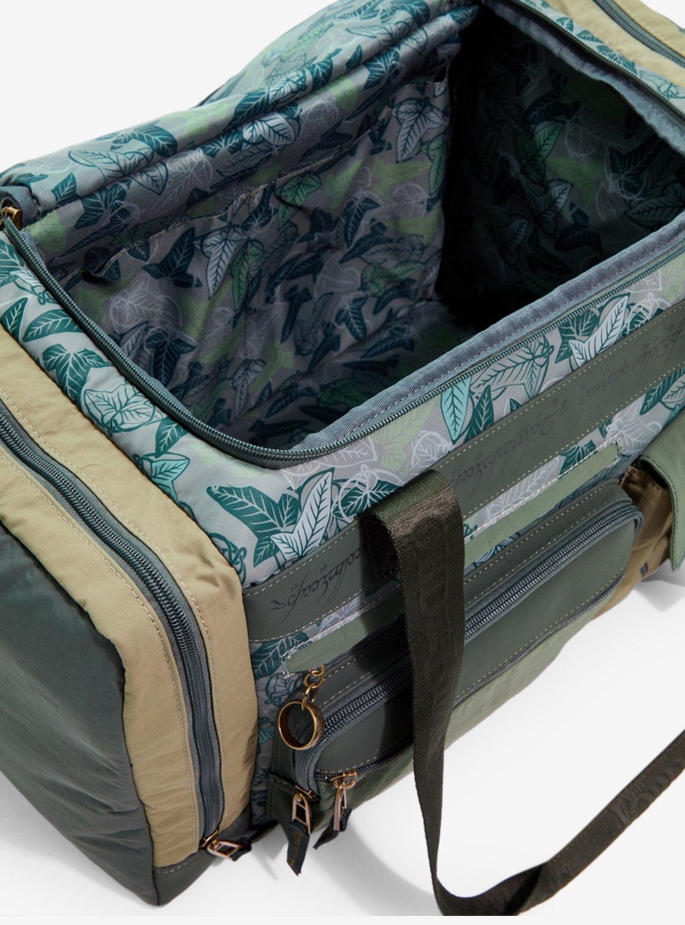 The Lord of The Rings Leaf of L&oacute;rien Camo Print Duffle Bag - BoxLunch Exclusive, , alternate - view 4