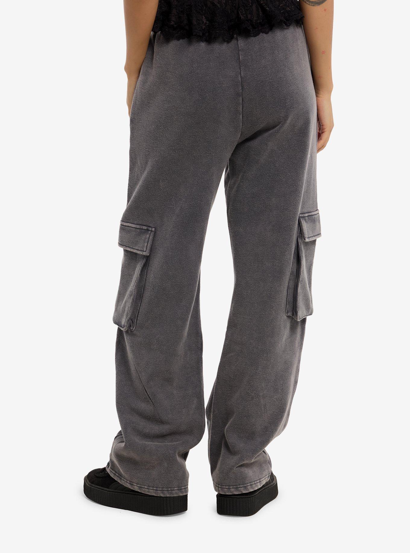 Grey & Blue Skull Star Cargo Sweatpants, , hi-res