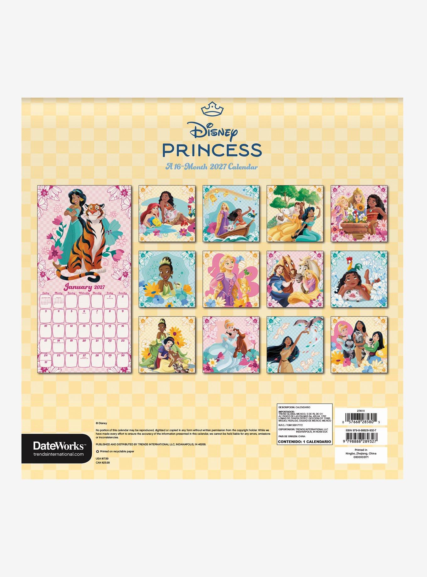 Disney Princess 16-Month 2027 Wall Calendar