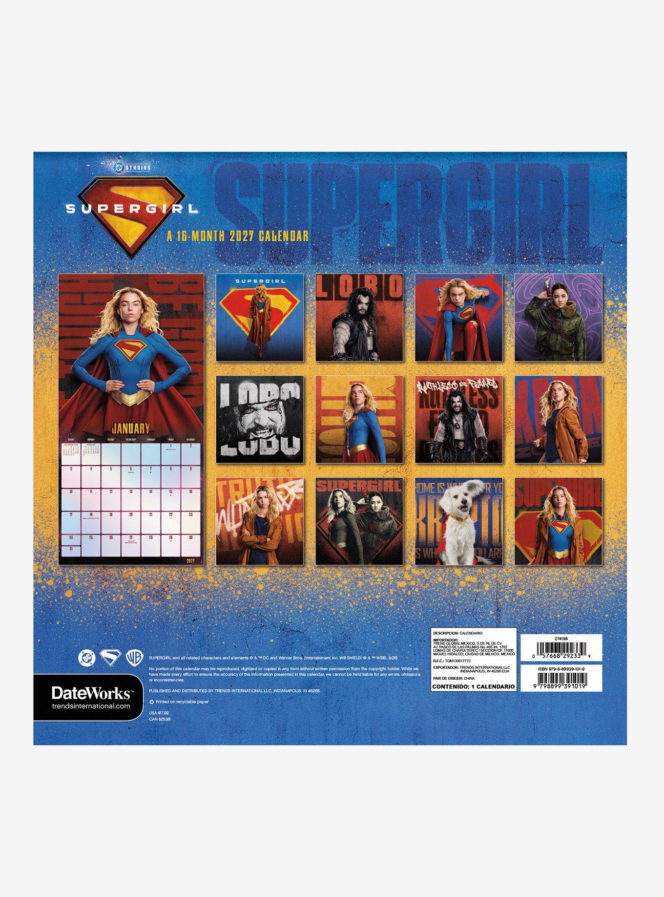 DC Comics Supergirl 16-Month 2027 Wall Calendar