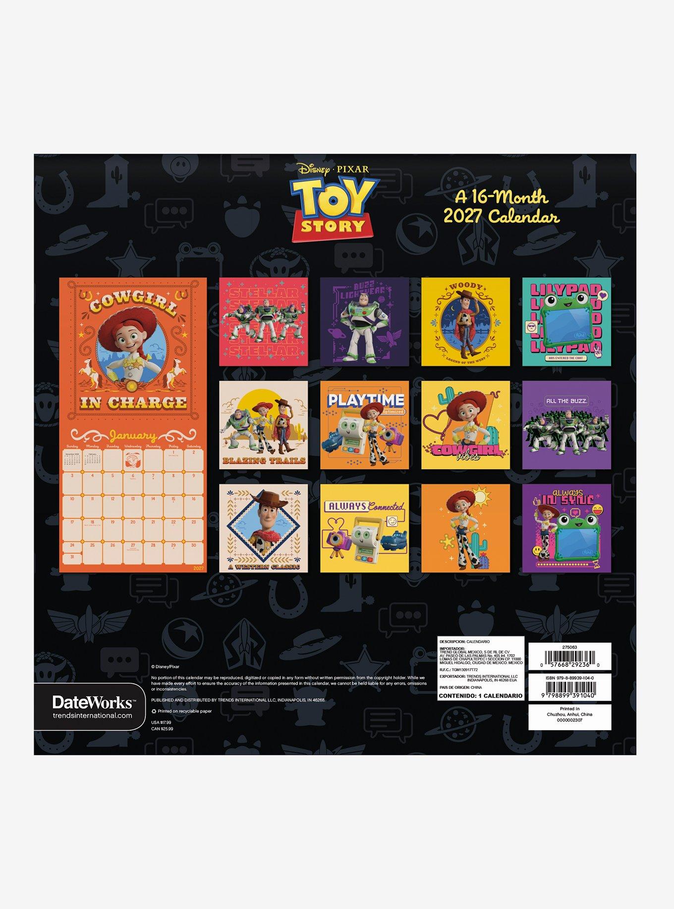 Disney Pixar Toy Story 16-Month 2027 Wall Calendar