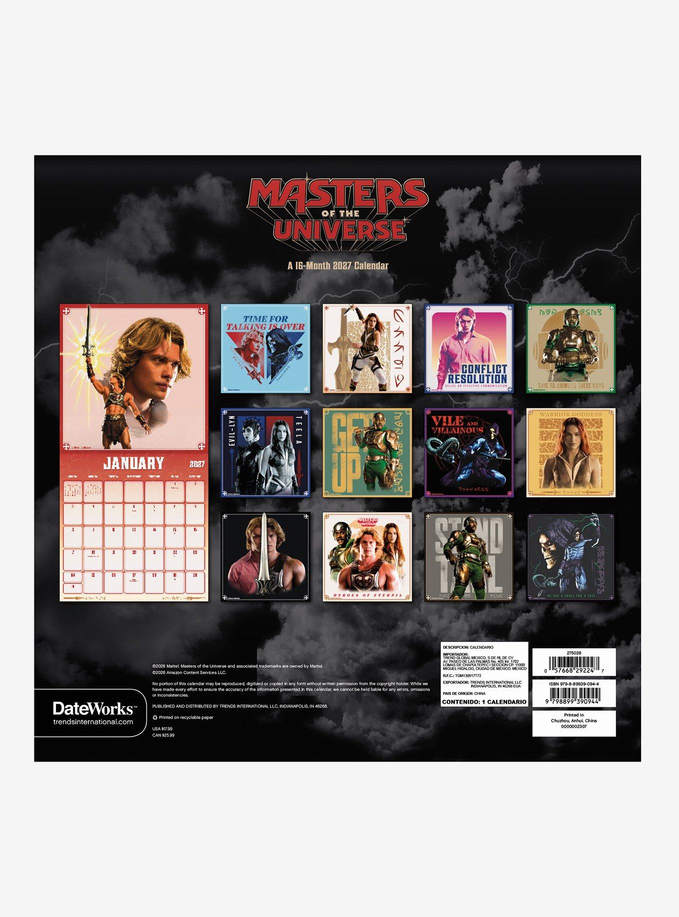 Masters of the Universe 16-Month 2027 Wall Calendar
