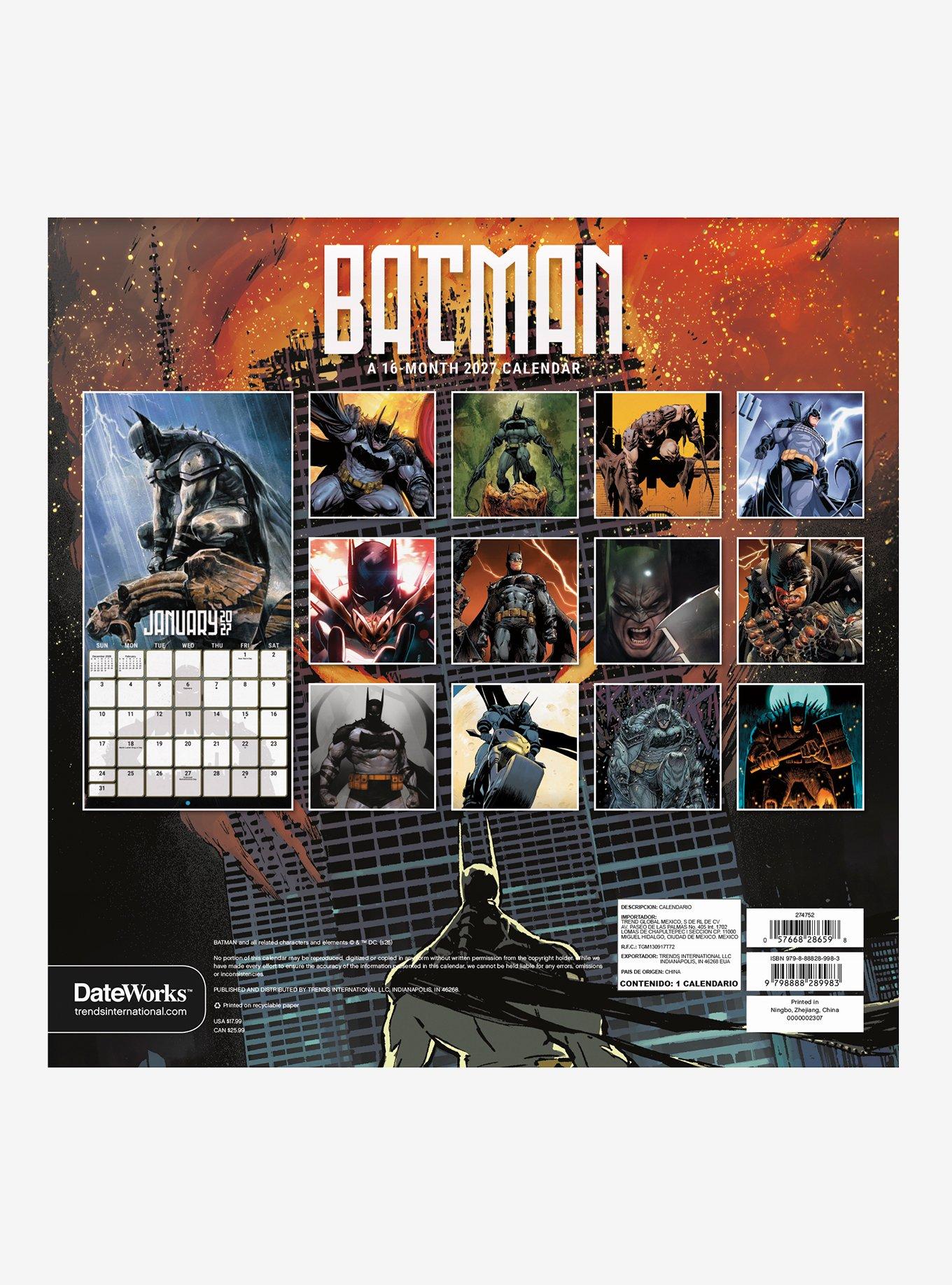 DC Comics Batman 16-Month 2027 Wall Calendar