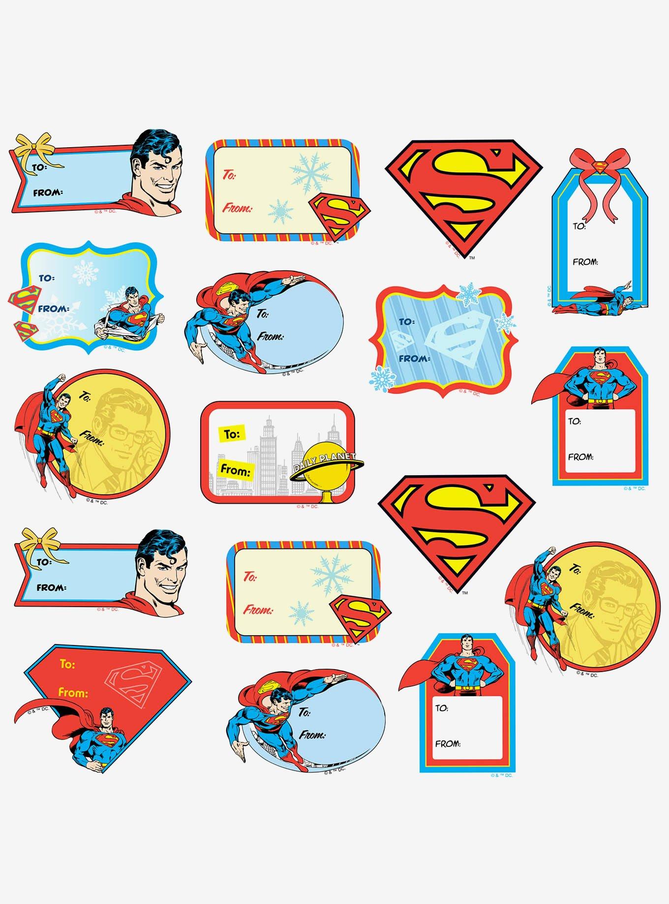 DC Comics Superman Christmas Labels Miscellaneous 100ct Sticker Pack, , alternate