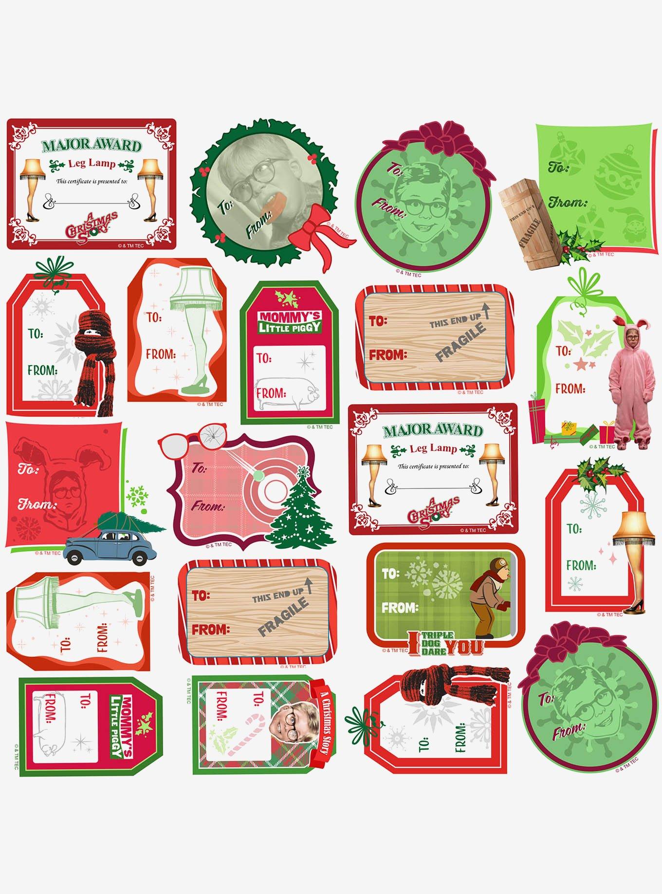 A Christmas Story Holiday Labels Miscellaneous 100ct Sticker Pack, , alternate