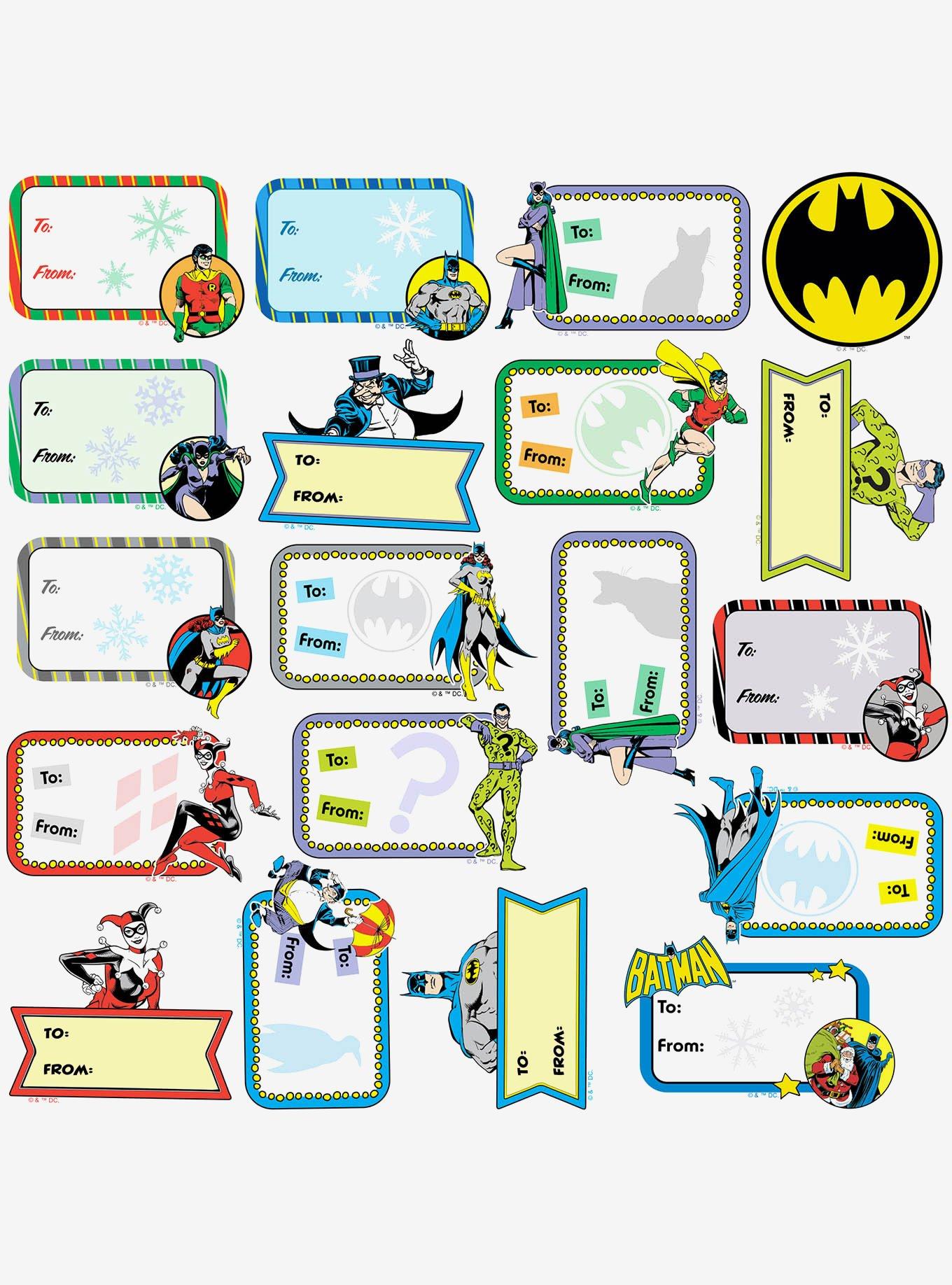 DC Comics Batman Character Christmas Labels Miscellaneous 100ct Sticker Pack, , alternate