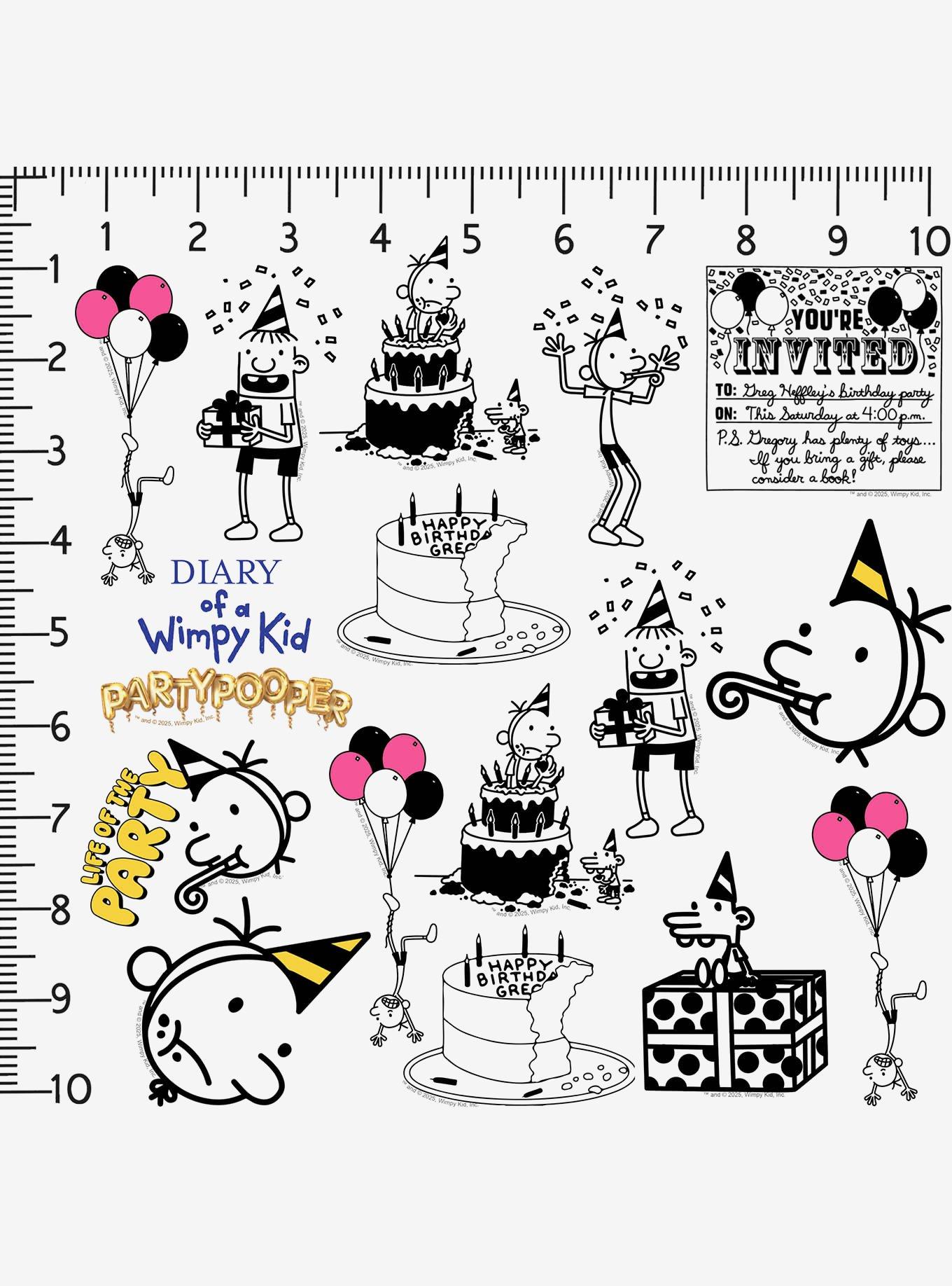 Diary of A Wimpy Kid: Partypooper Miscellaneous 100ct Sticker Pack, , alternate
