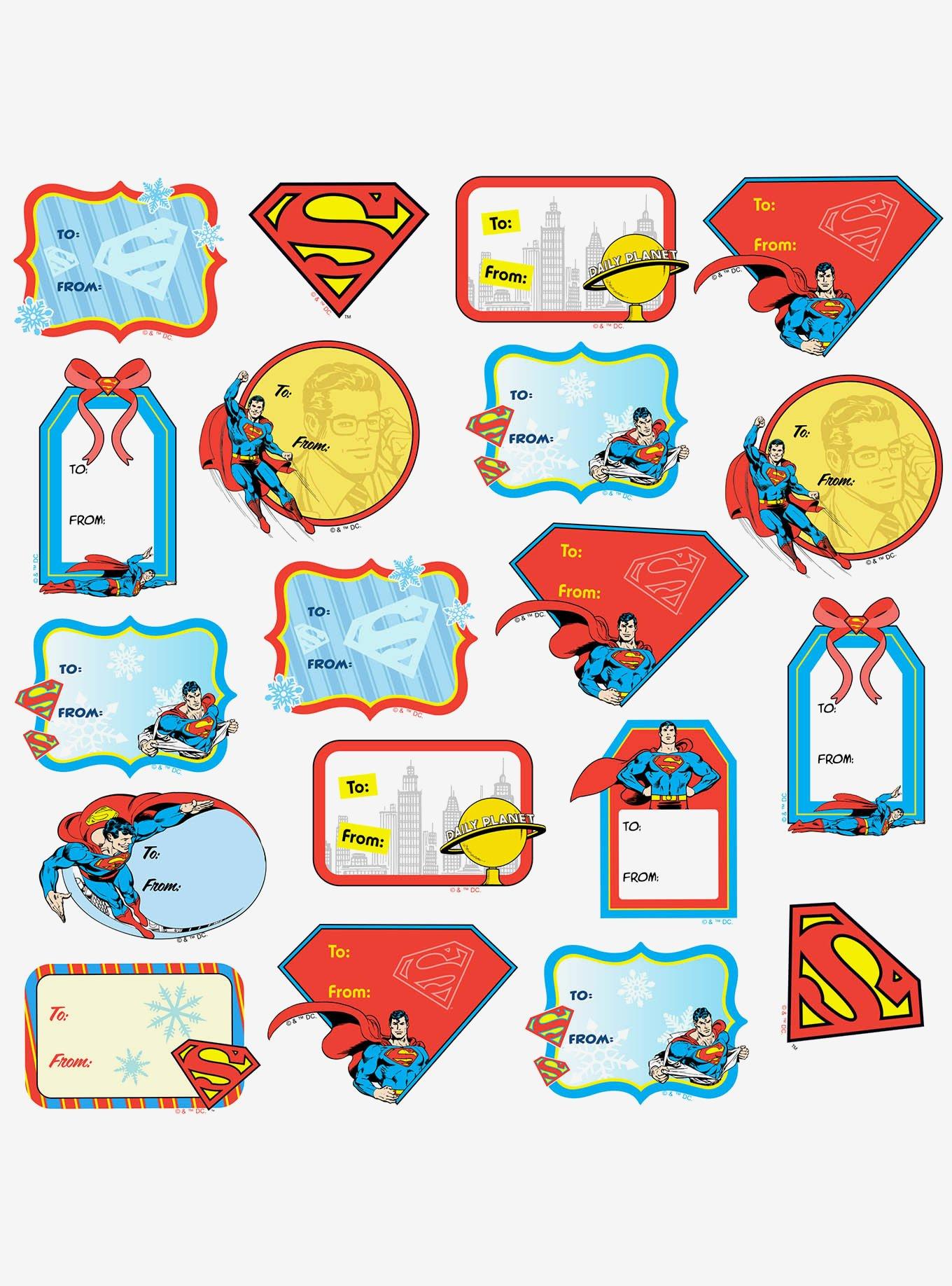 DC Comics Superman Christmas Labels Miscellaneous 100ct Sticker Pack, , alternate