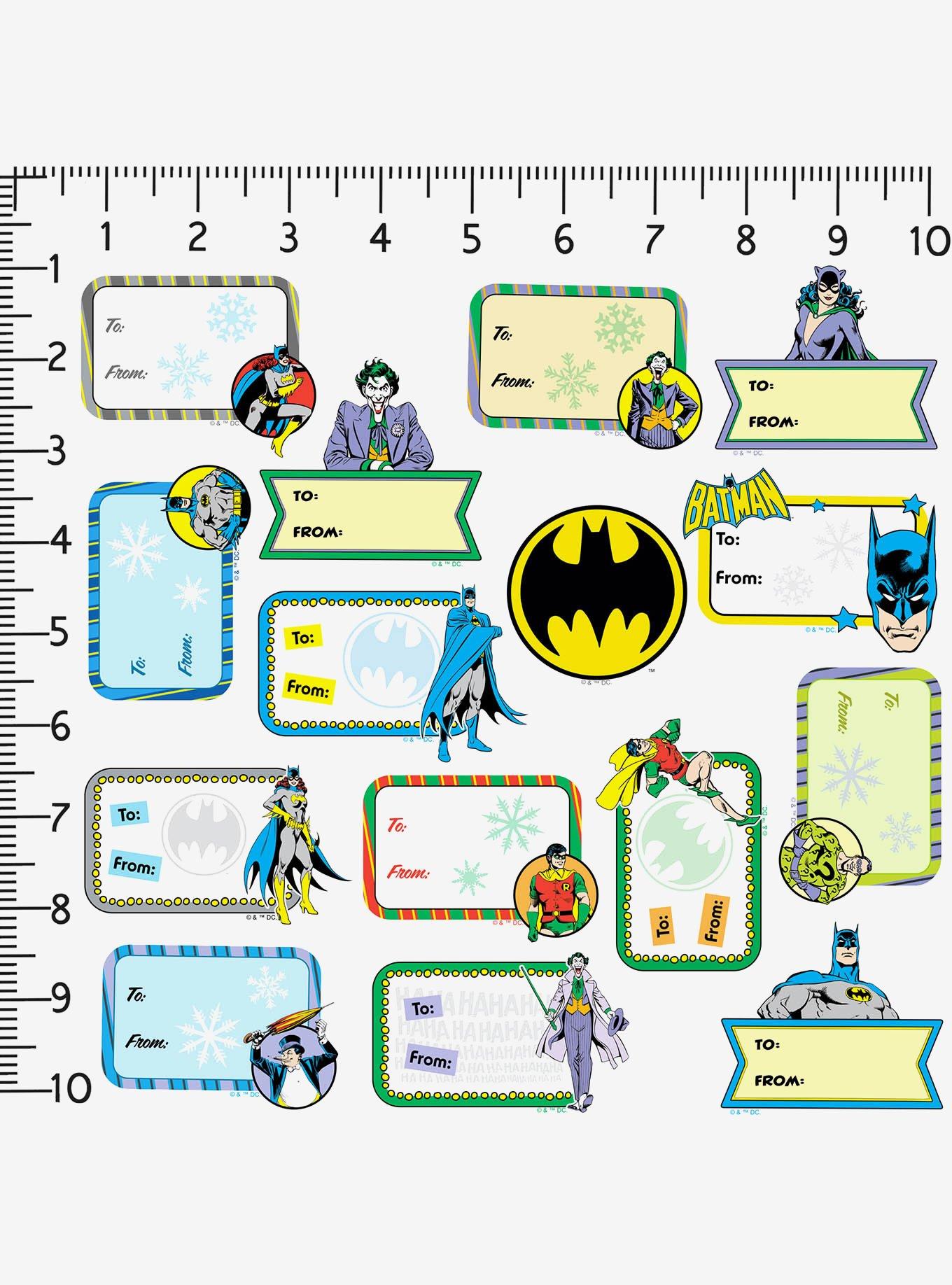 DC Comics Batman Character Christmas Labels Miscellaneous 100ct Sticker Pack