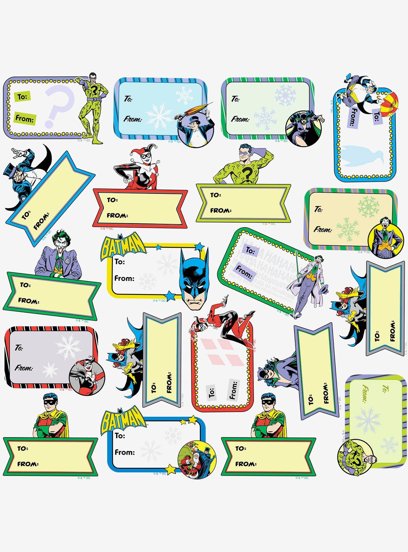 DC Comics Batman Character Christmas Labels Miscellaneous 100ct Sticker Pack