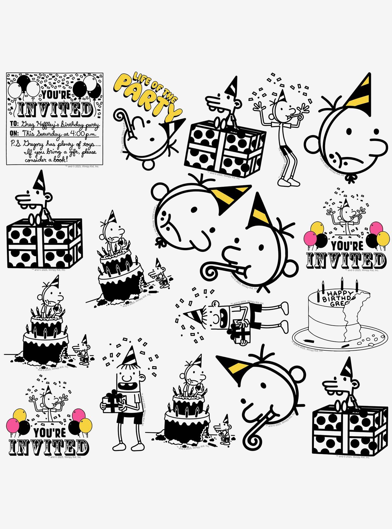 Diary of A Wimpy Kid: Partypooper Miscellaneous 100ct Sticker Pack, , alternate