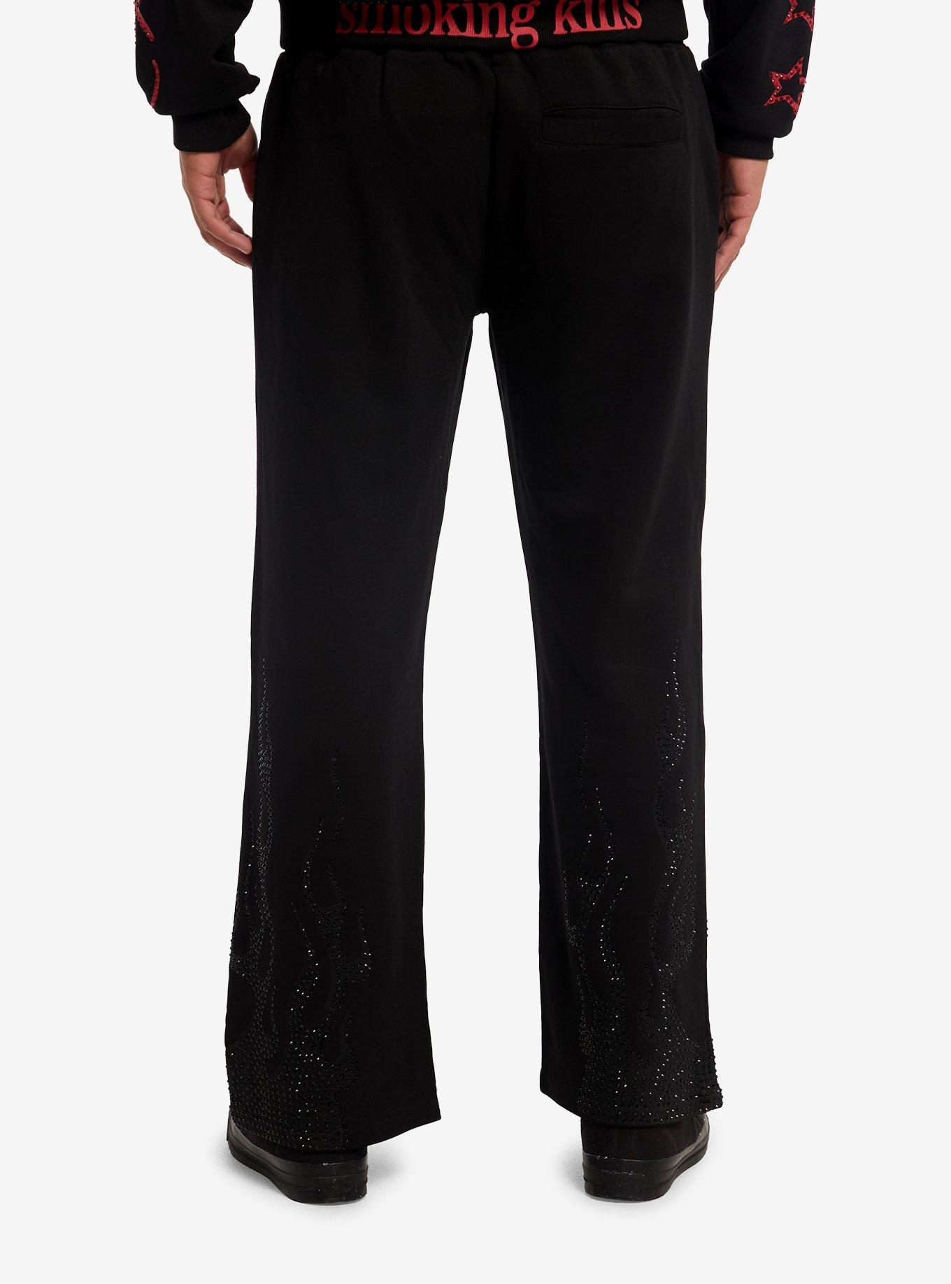Ed Hardy X mgk Flames Rhinestone Sweatpants, , hi-res