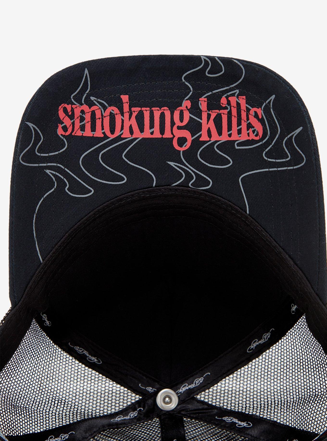 Ed Hardy X mgk Flames Rhinestone Trucker Hat, , alternate