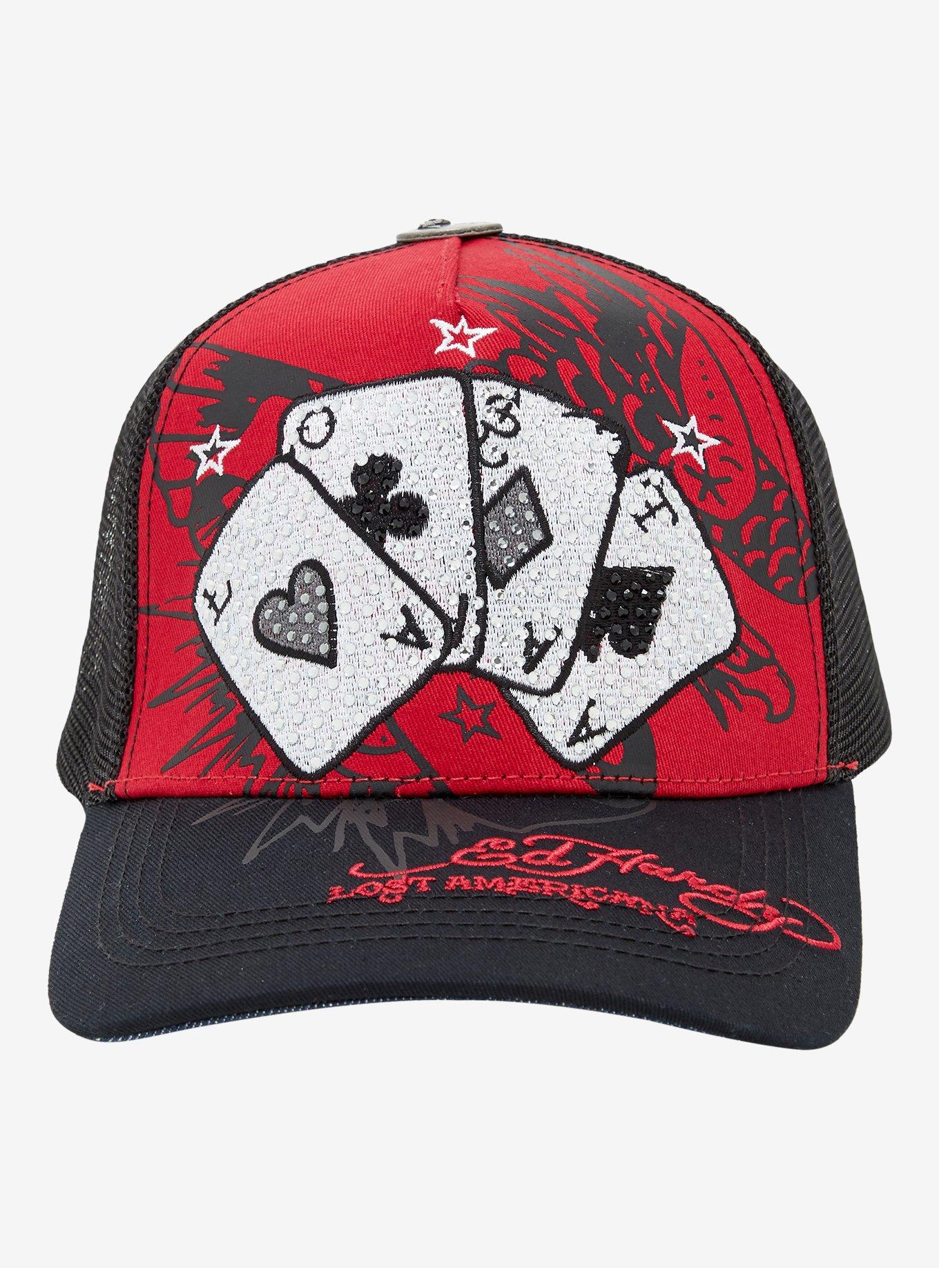 Ed Hardy X mgk Cards Rhinestone Trucker Hat, , hi-res