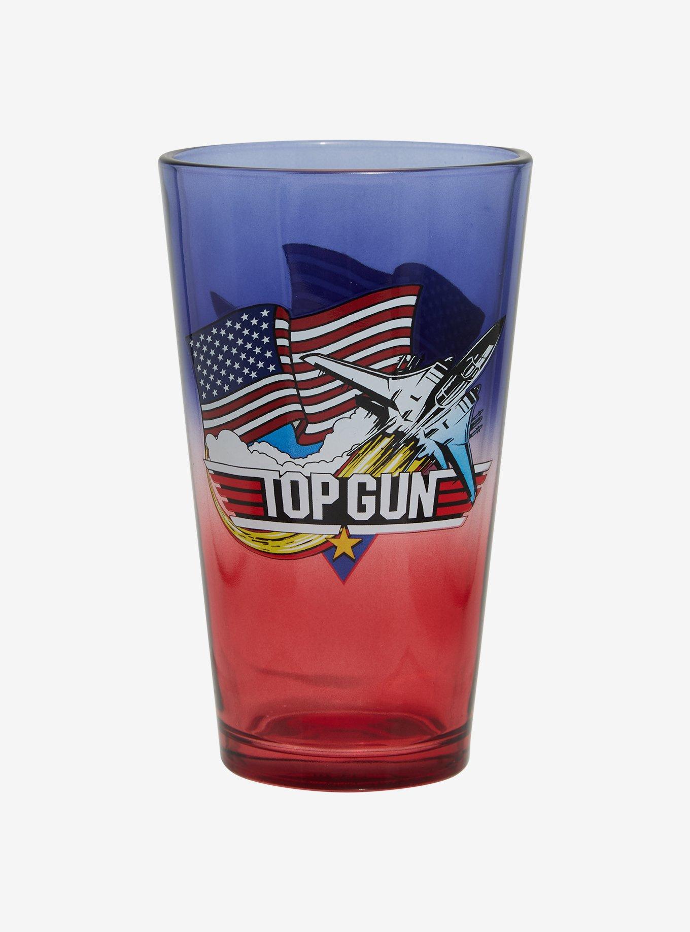 Top Gun Red & Blue Glass Cup &mdash; BoxLunch Exclusive, , hi-res