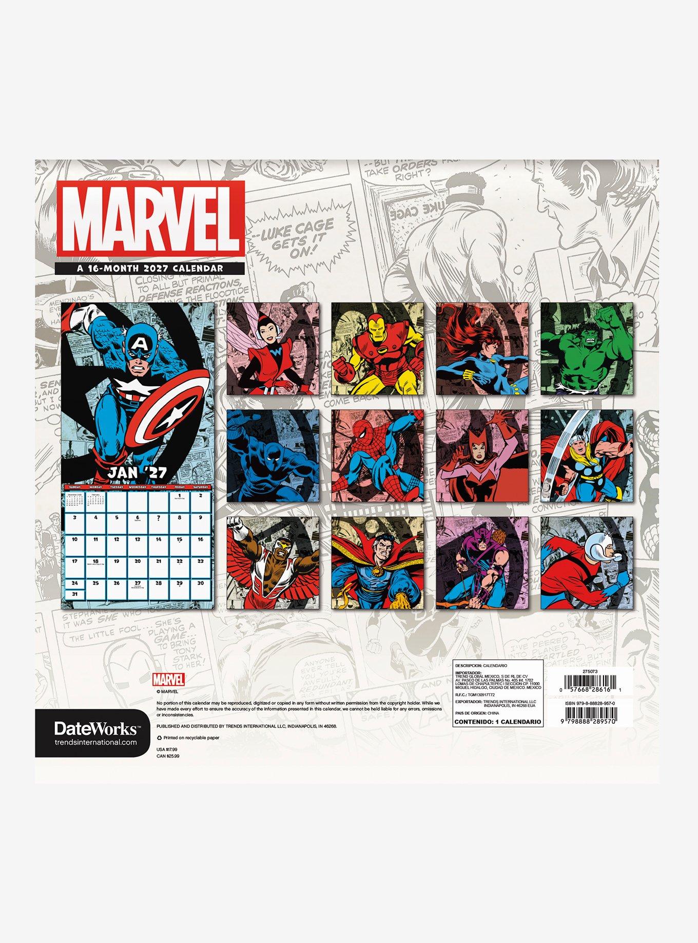 Marvel Comics 16-Month 2027 Wall Calendar
