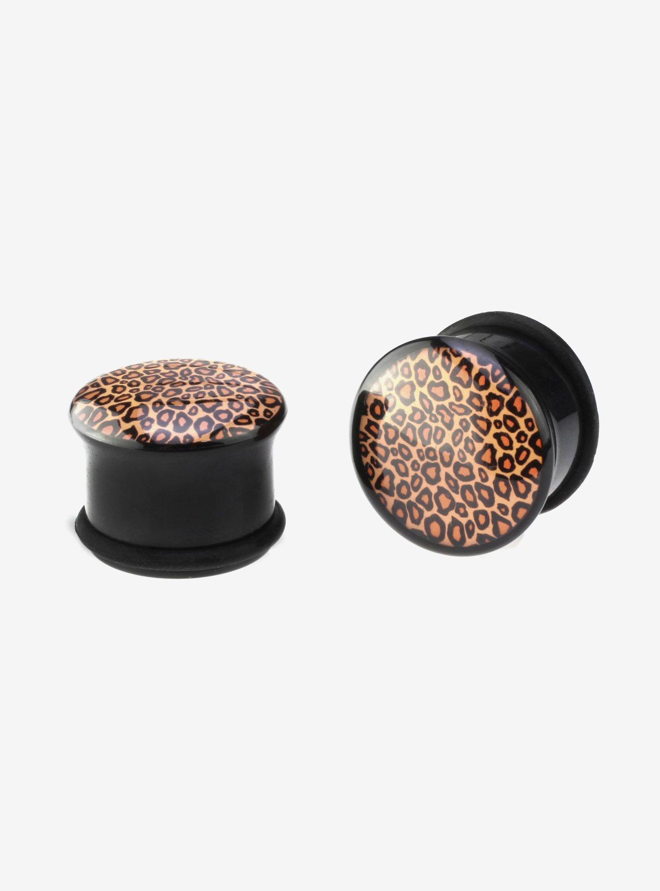 Acrylic Leopard Print Double Flare Plug 2 Pack, , hi-res