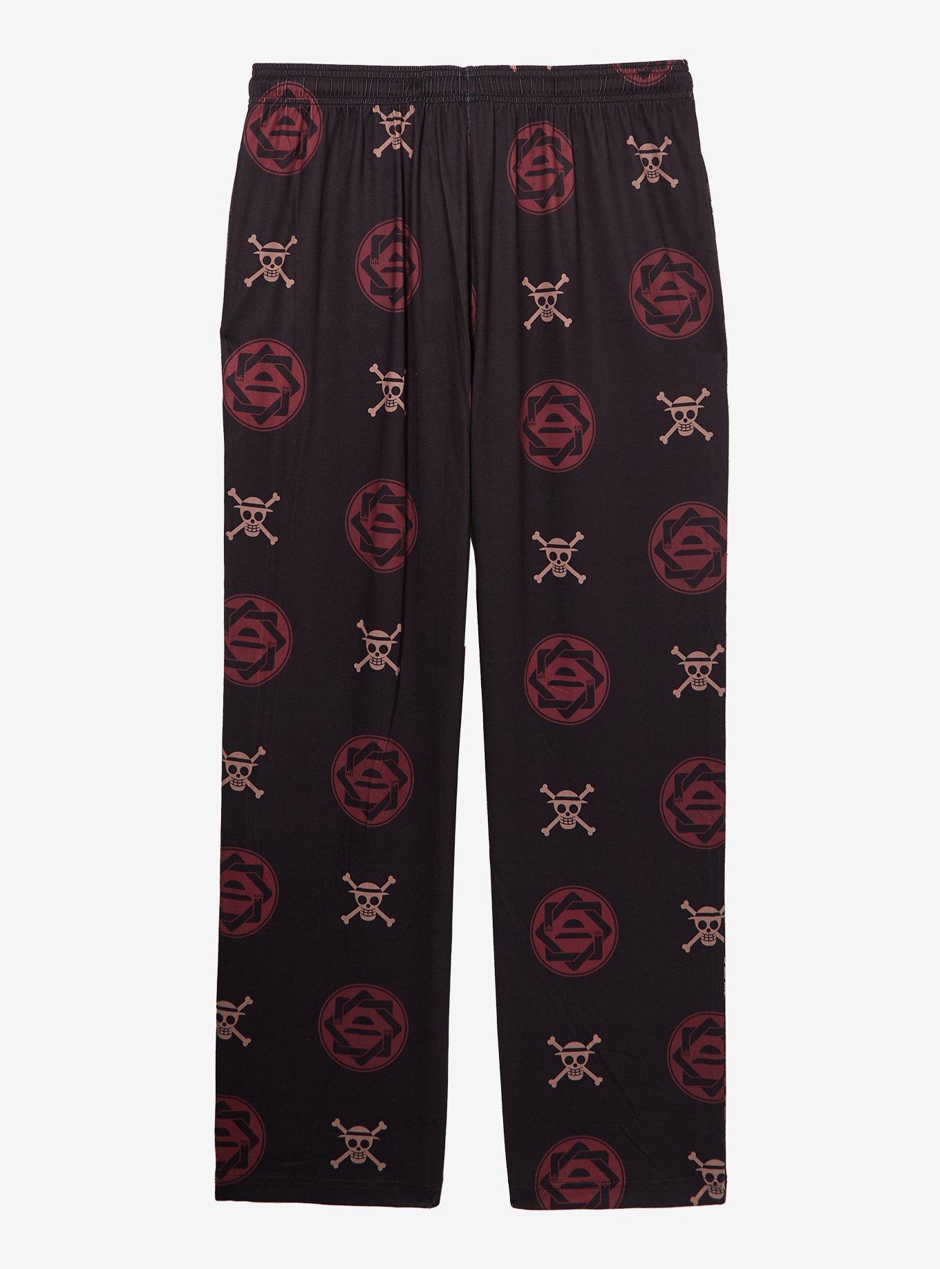 One Piece Monkey D. Luffy Jolly Roger Allover Print Sleep Pants &mdash; BoxLunch Exclusive, , hi-res