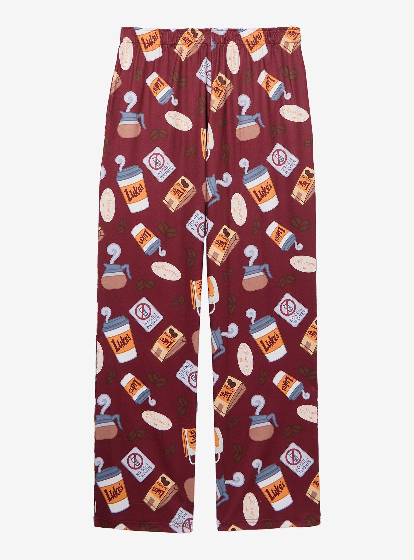Gilmore Girls Coffee Icons Allover Print Women's Sleep Pants &mdash; BoxLunch Exclusive, , hi-res