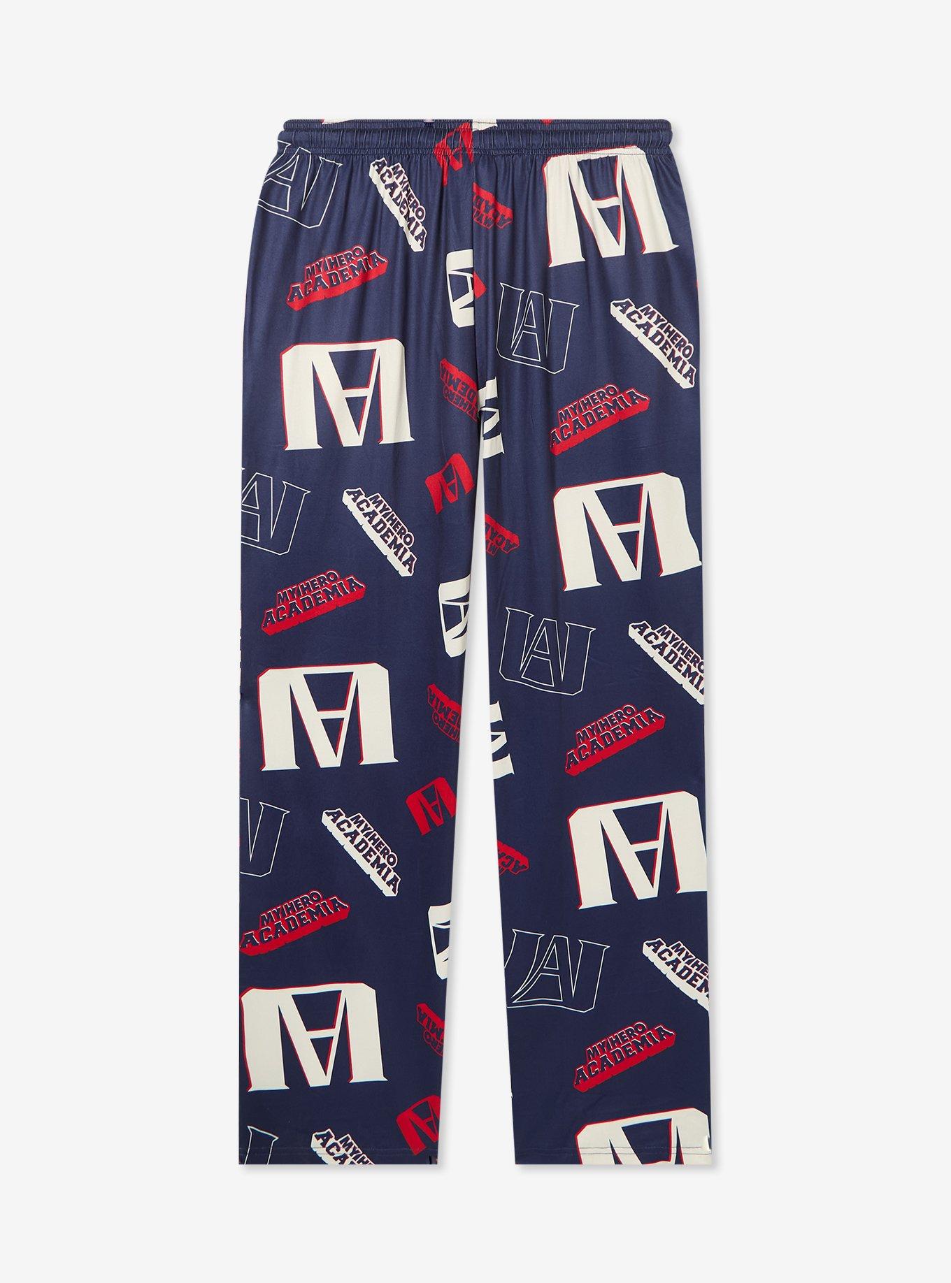 My Hero Academia U.A. High School Logo Allover Print Sleep Pants - BoxLunch Exclusive, , hi-res
