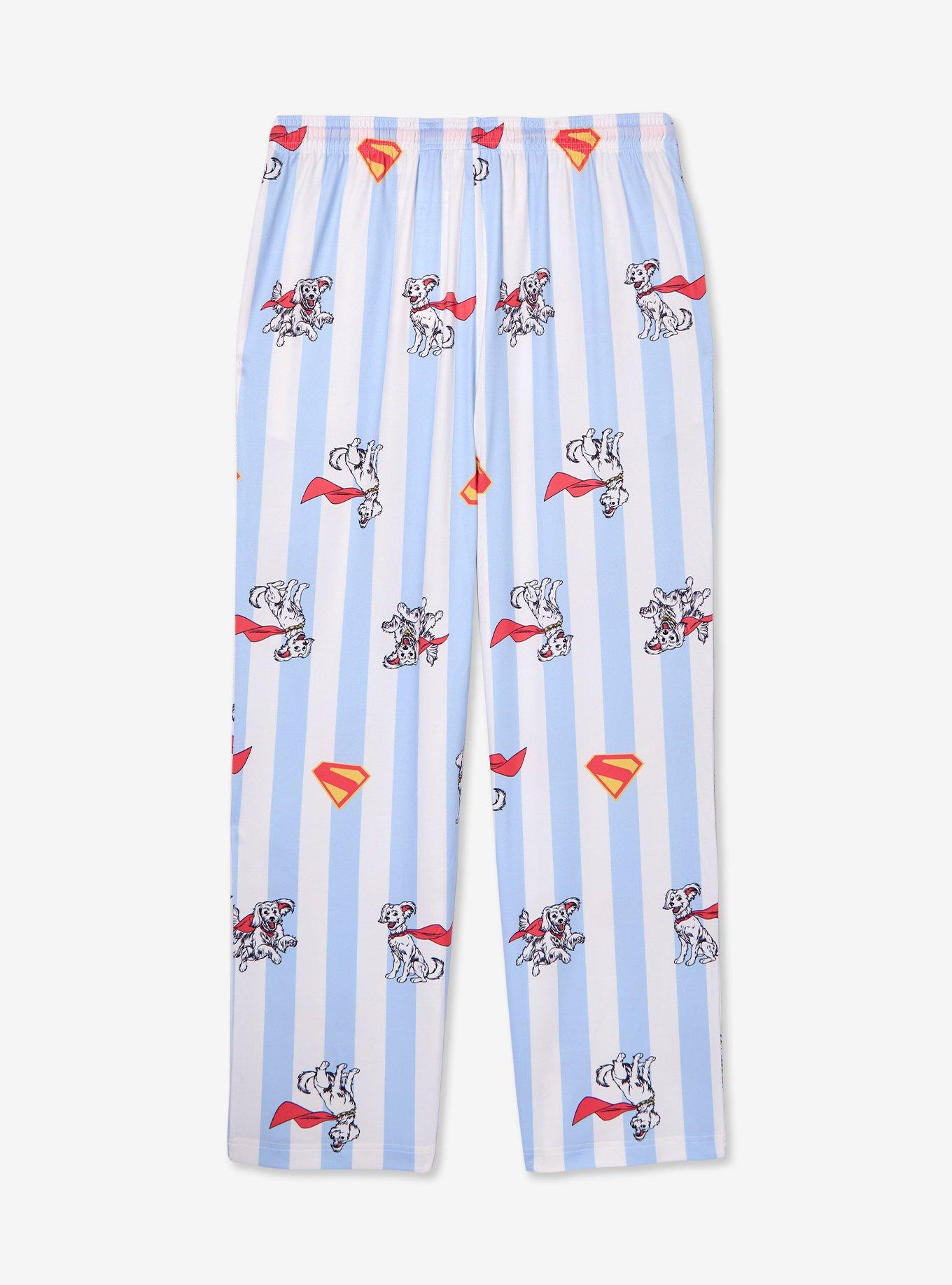 DC Comics Supergirl Krypto Striped Plus Size Sleep Pants &mdash; BoxLunch Exclusive, , hi-res