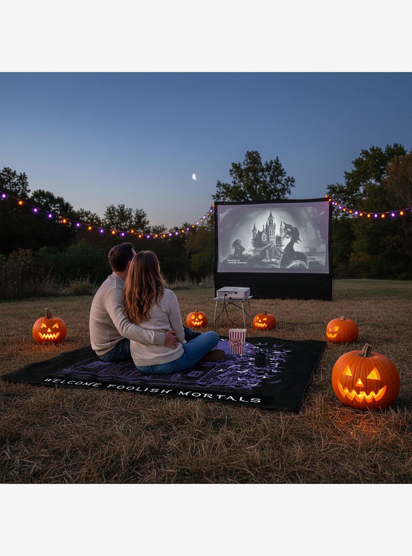 Disney The Haunted Mansion Welcome Foolish Mortals Impresa Picnic Blanket Purple, , alternate