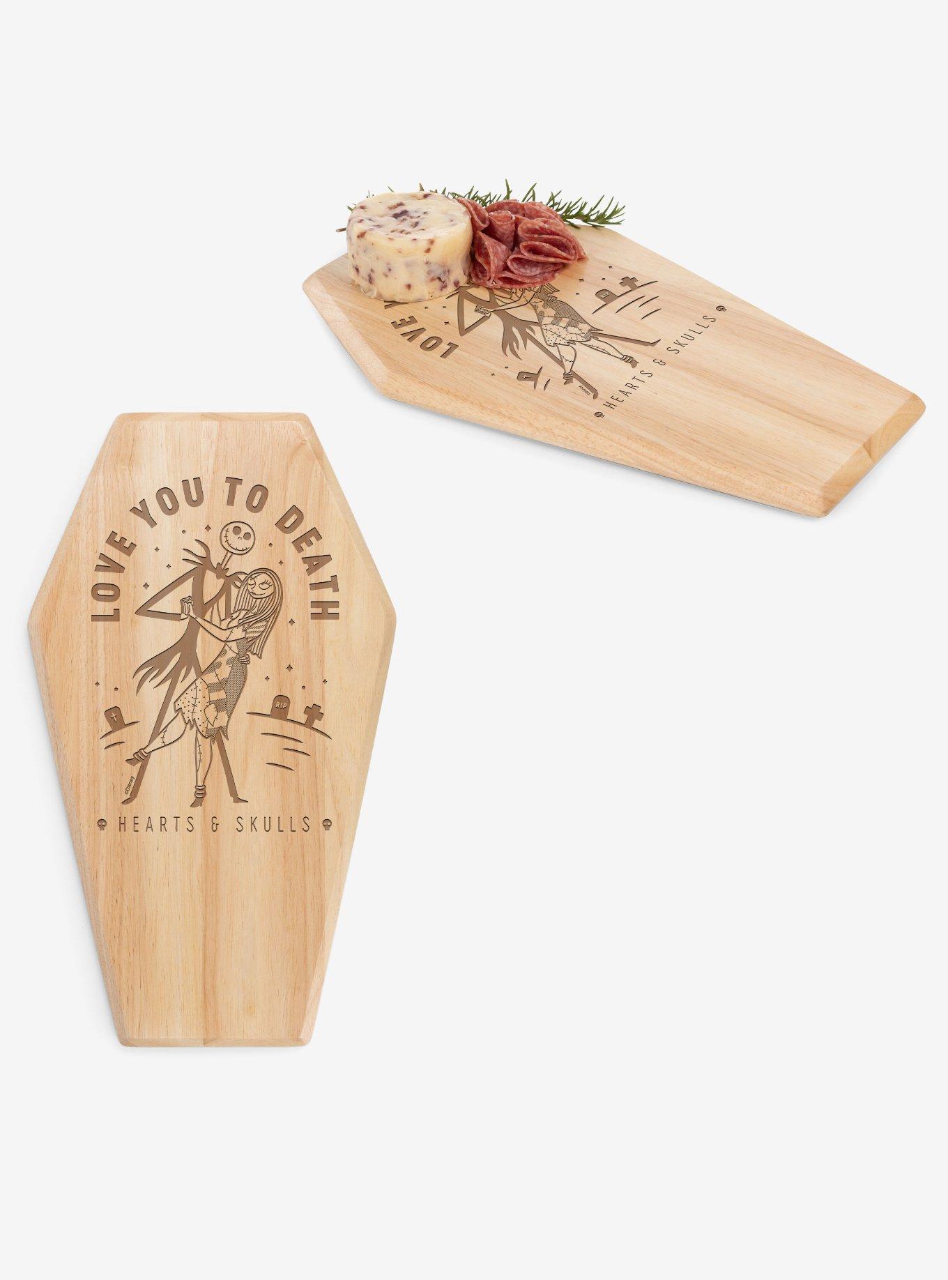 Disney Nightmare Before Christmas Jack and Sally Coffin Shaped Serving Board