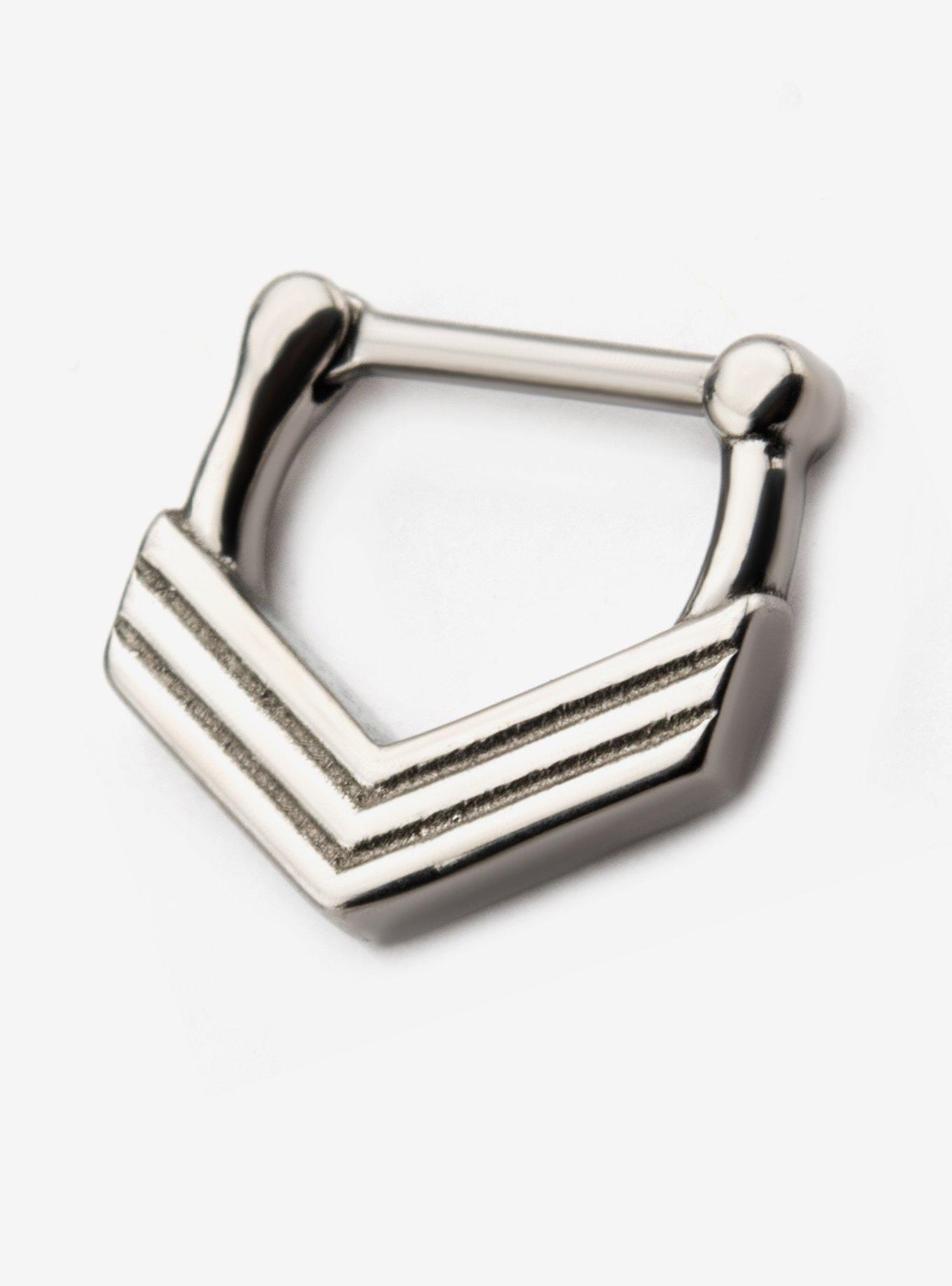 Steel Silver Chevron Hinged Clicker, , hi-res