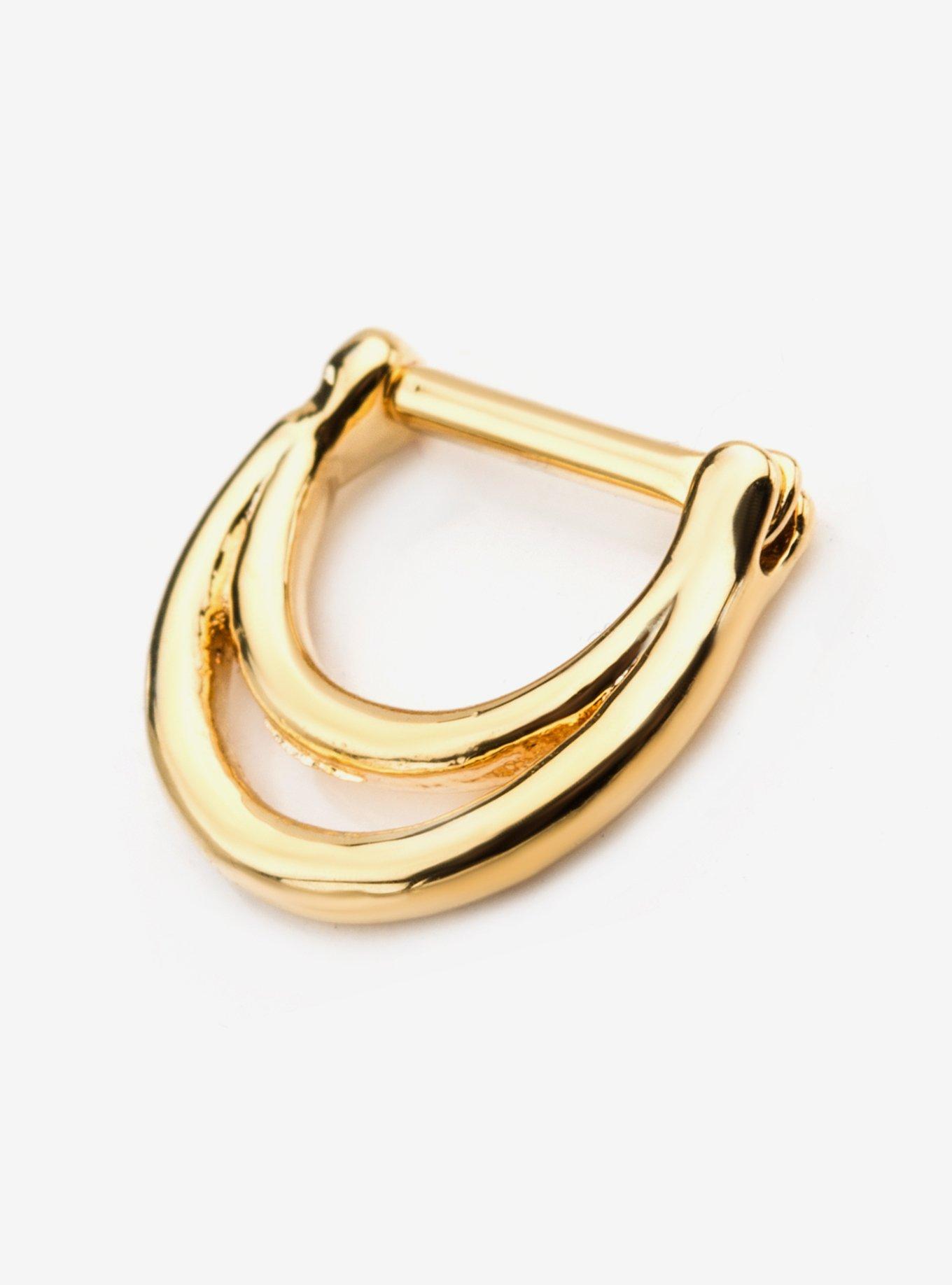 Steel Gold Double Curve Hinged Clicker, , hi-res